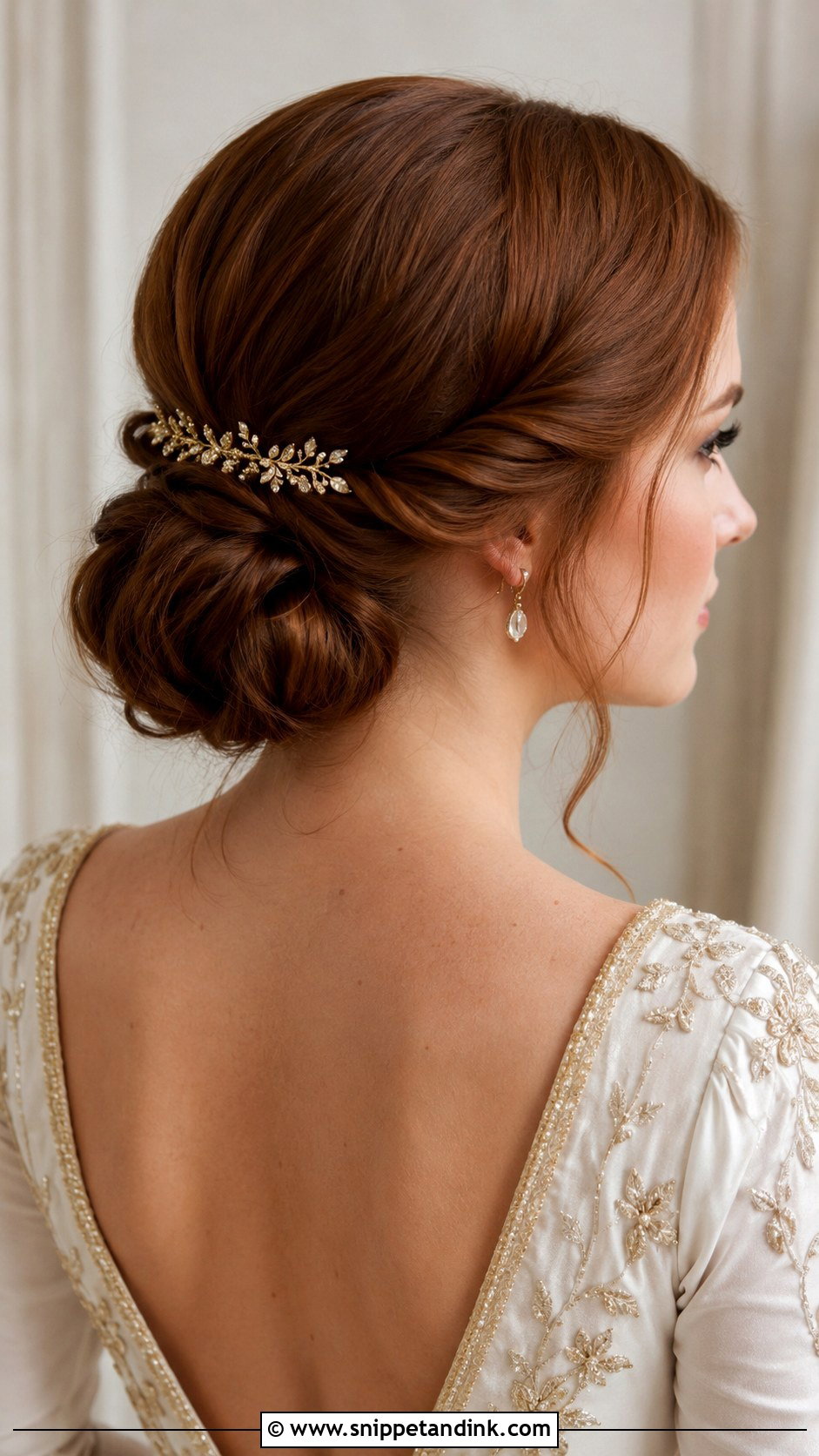 Medieval Low Chignon Wedding Hair - Snippet and Ink - 20 Medieval Wedding Hair Ideas