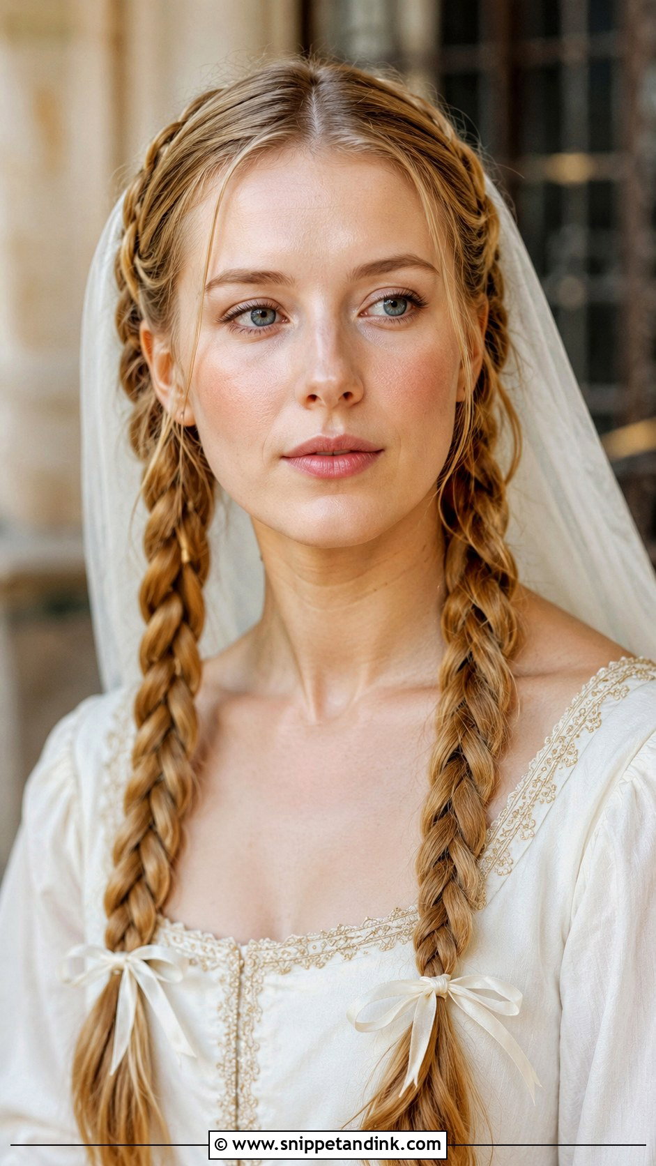 Medieval Two Braids Wedding Hair - Snippet and Ink - 20 Medieval Wedding Hair Ideas