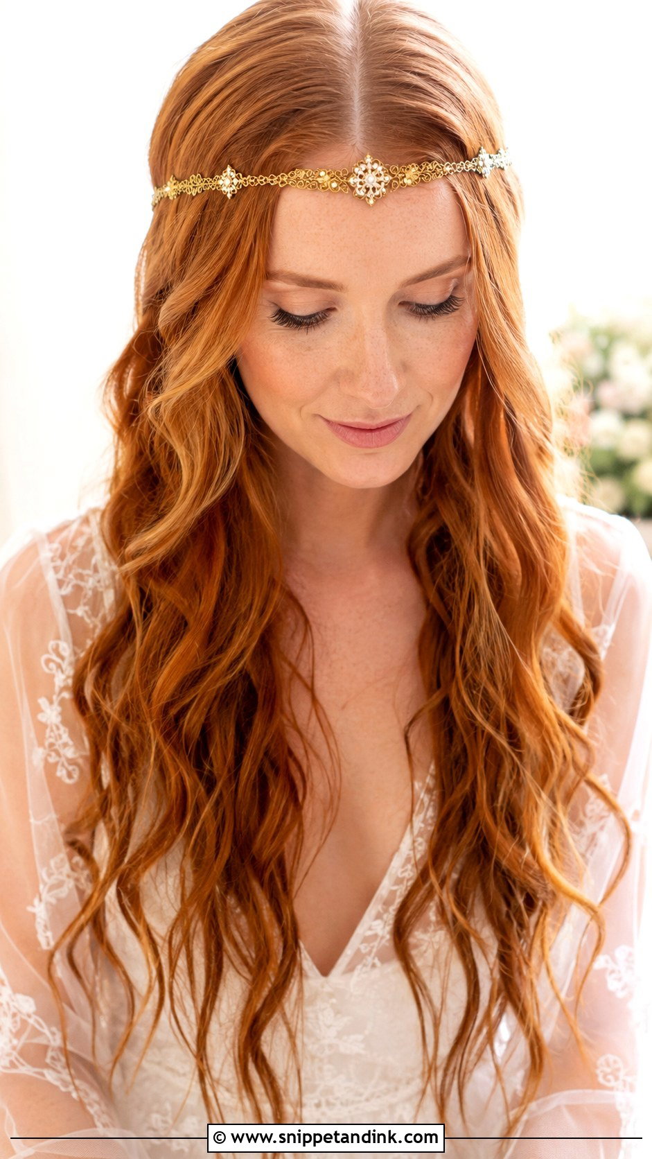 Medieval Wedding Hair With Forehead Band - Snippet and Ink - 20 Medieval Wedding Hair Ideas