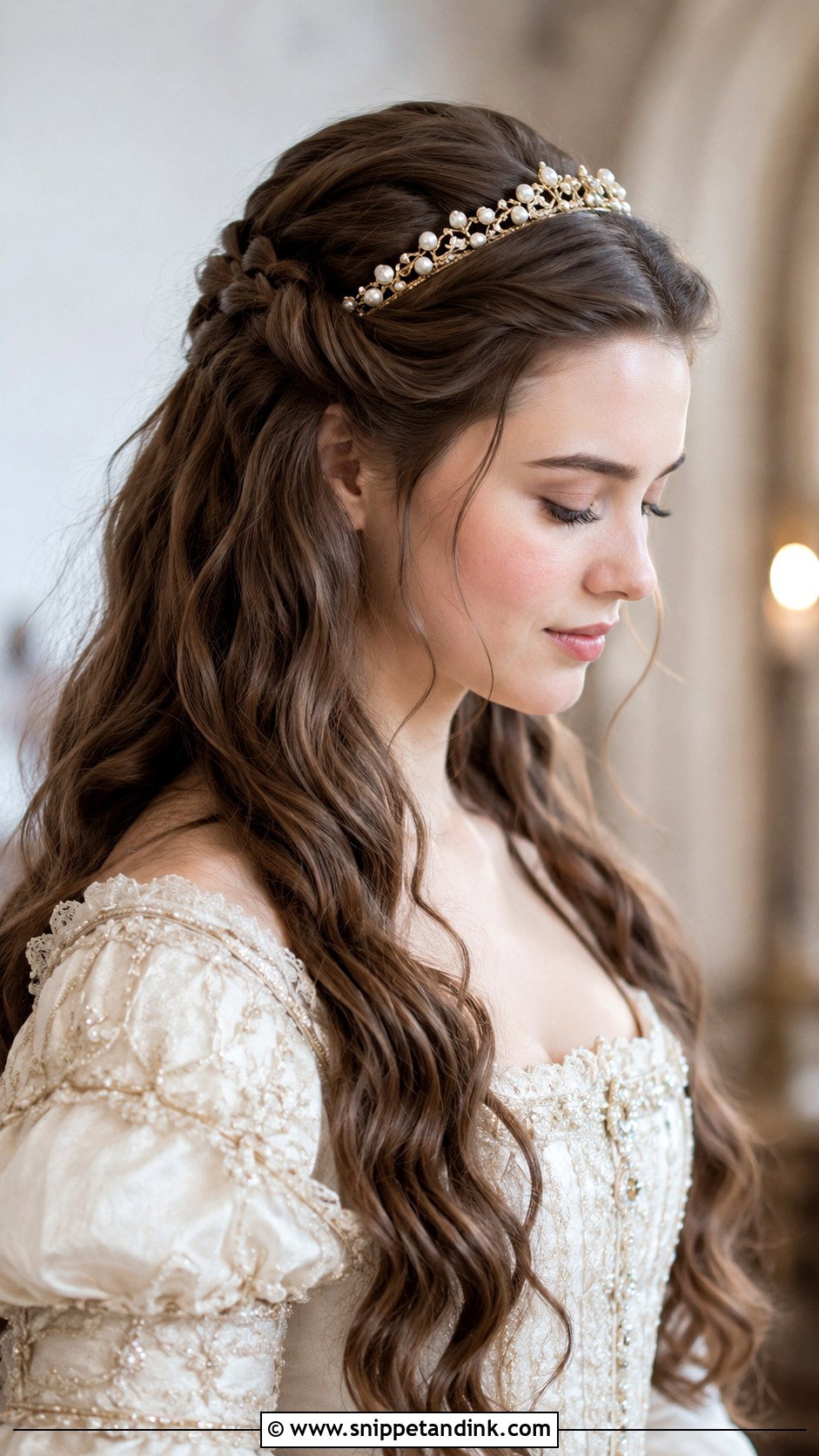 Medieval Wedding Hair With Tiara - Snippet and Ink - 20 Medieval Wedding Hair Ideas