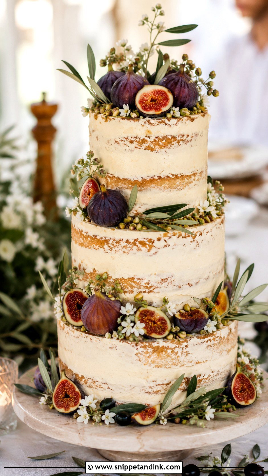 Mediterranean Fig Wedding Cake - Snippet and Ink - 20 Greek Theme Cake Ideas for Wedding