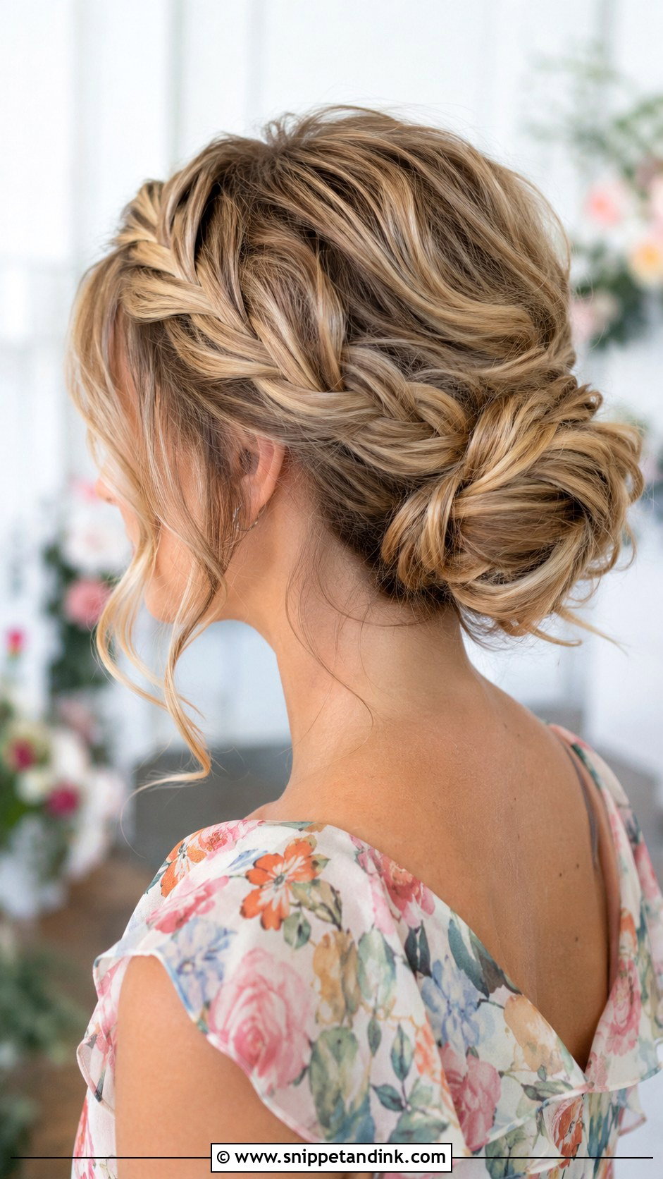Medium Braided Bun Wedding Guest Hairstyle - Snippet and Ink - 15 Medium Updo Wedding Guest Hairstyles