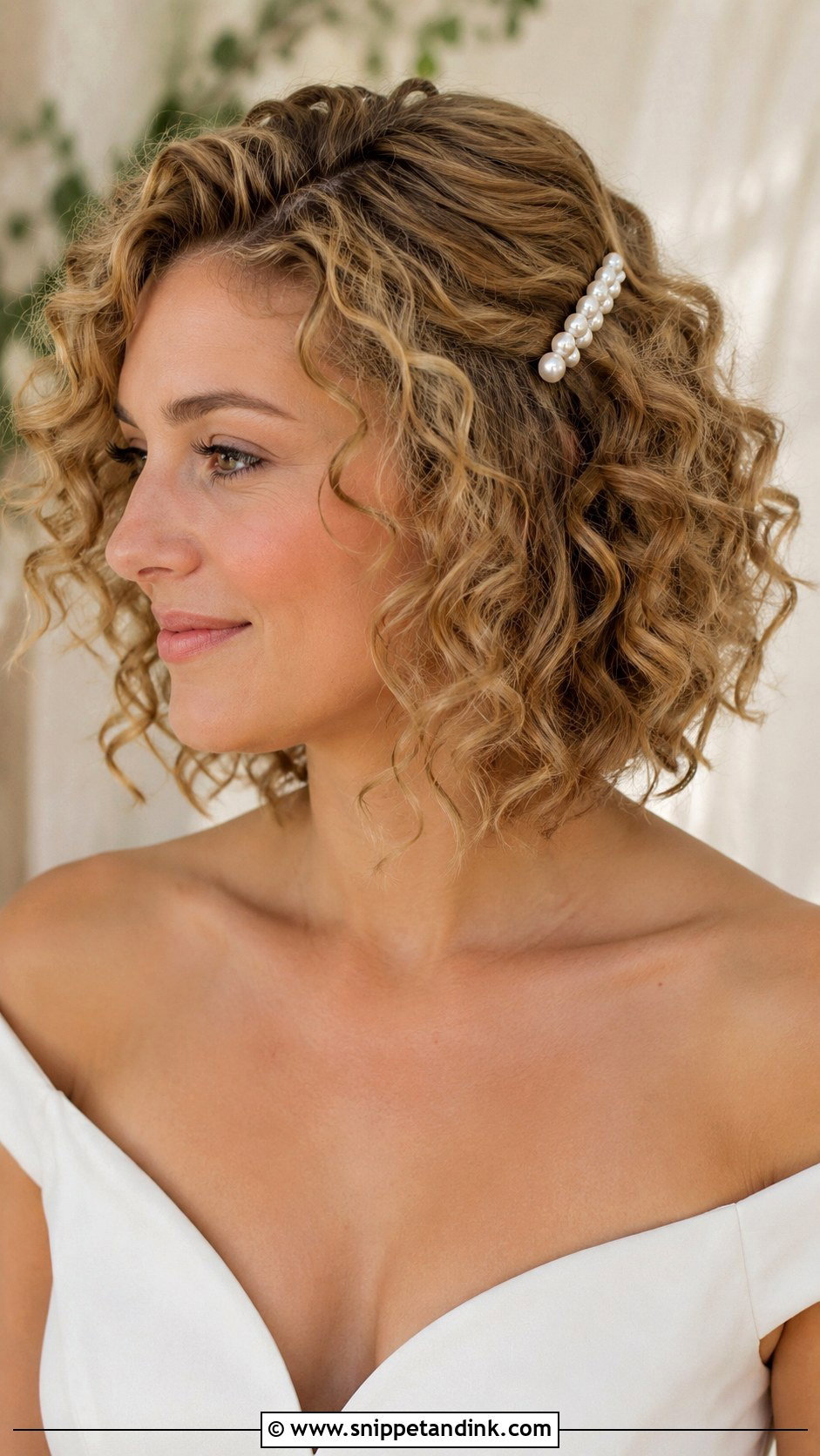 Medium Curly Bob Wedding Hair - Snippet and Ink - 15 Medium Length Curls Wedding Hairstyles