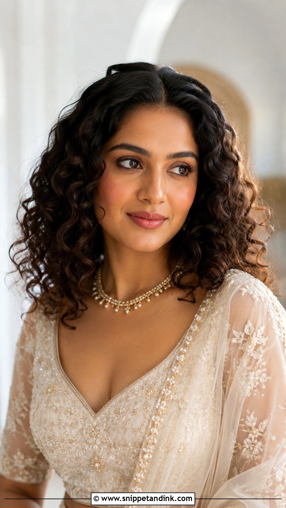 Medium Curly Loose Wedding Hair - Snippet and Ink - 15 Medium Length Curls Wedding Hairstyles