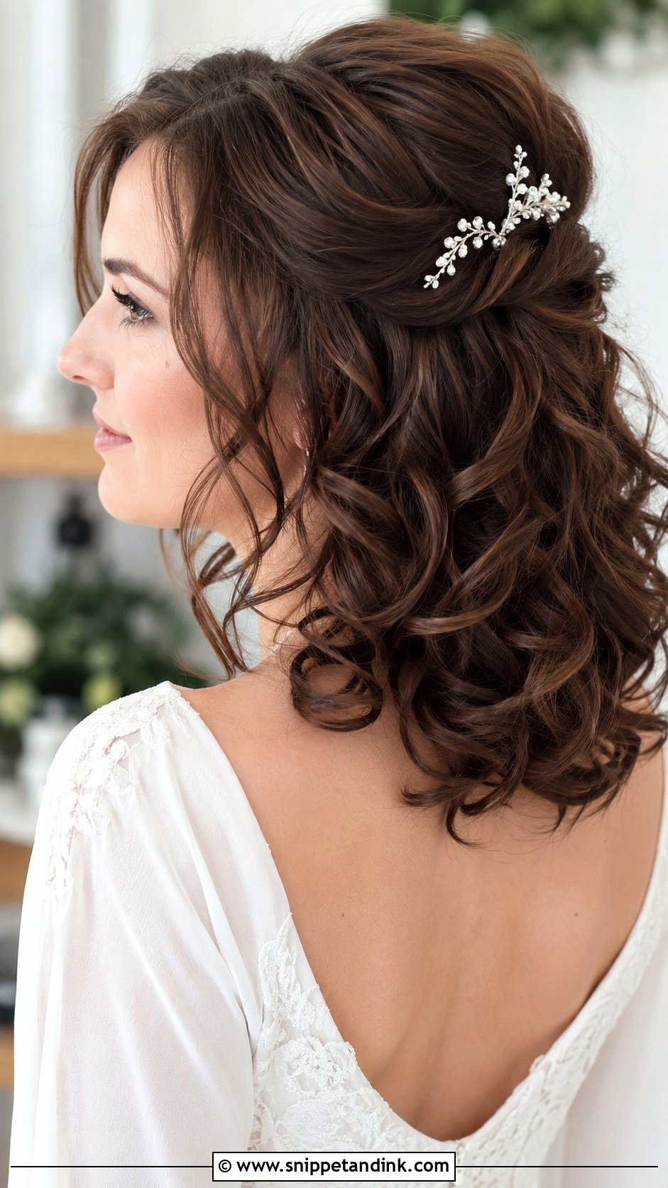Medium Curly Wedding Hair - Snippet and Ink - 20 Hairstyles for Curly Hair for Wedding