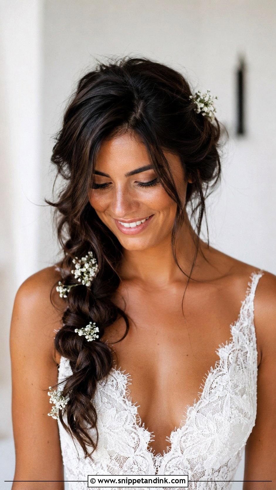 Medium Hair Boho Braid Wedding Hairstyle - Snippet and Ink - 20 Medium Hair Styles for Wedding