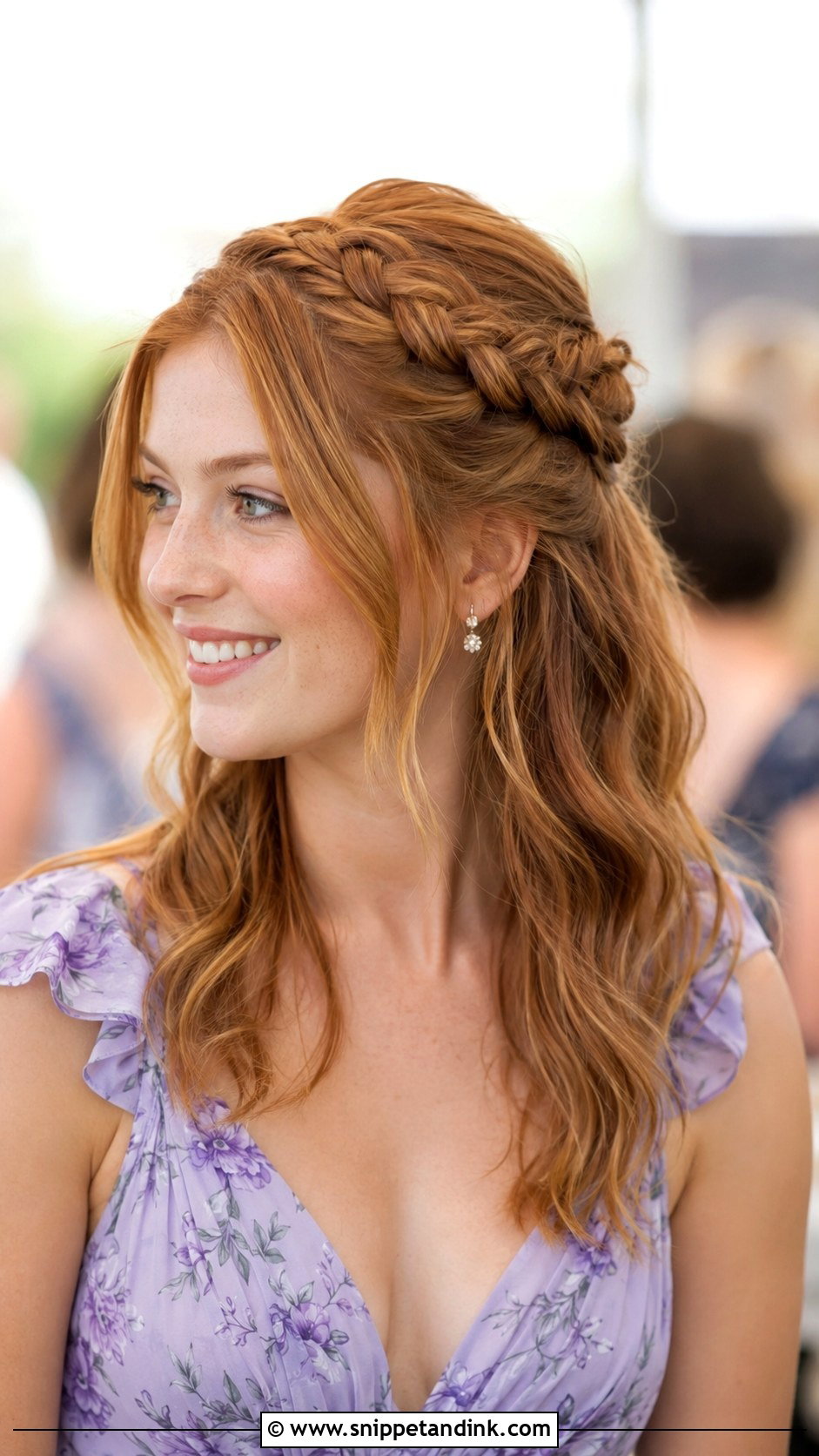 Medium Hair Braided Crown Wedding Guest - Snippet and Ink - 20 Medium Hair Styles Wedding Guest