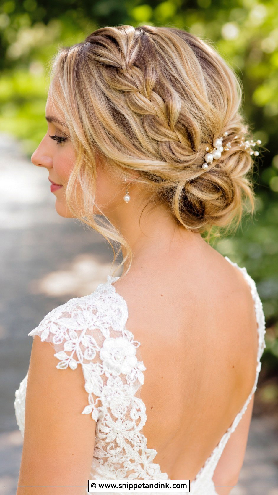 Medium Hair Bridal Braided Updo - Snippet and Ink - 20 Medium Hair Bridal Hairstyles
