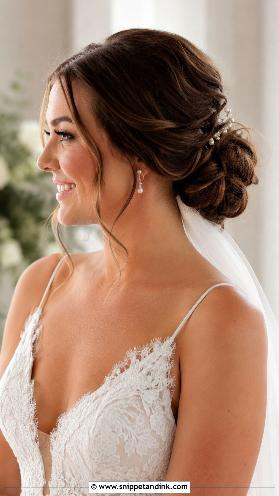 Medium Hair Bridal Chignon - Snippet and Ink - 20 Medium Hair Bridal Hairstyles