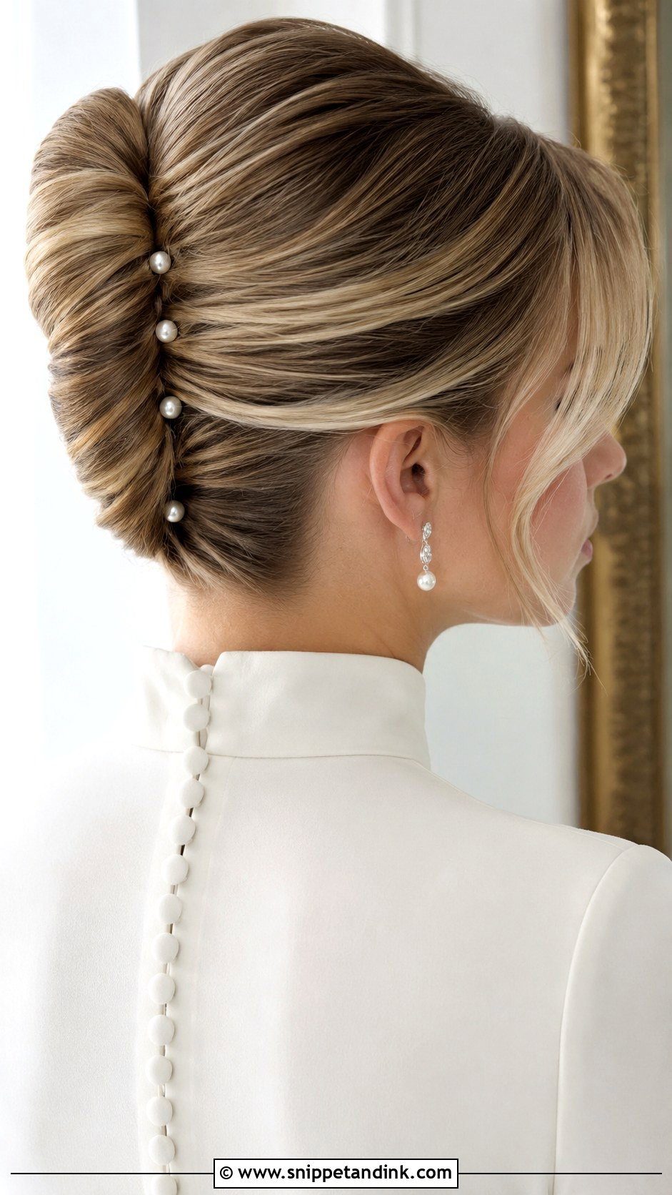 Medium Hair Bridal French Twist - Snippet and Ink - 20 Medium Hair Bridal Hairstyles