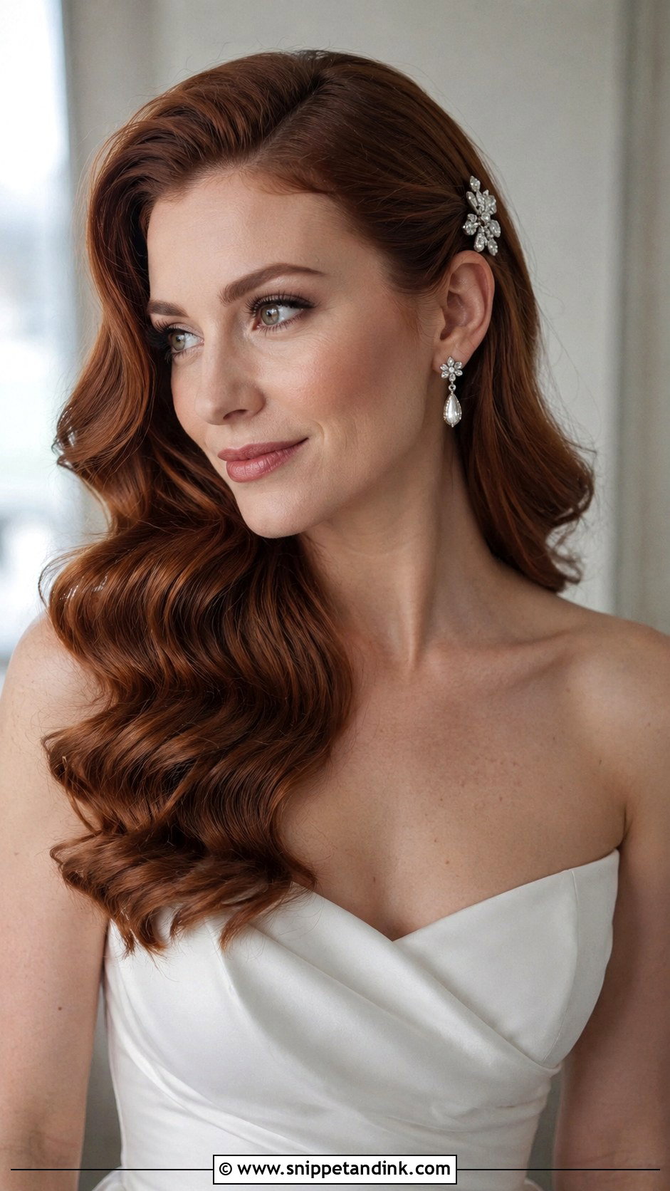 Medium Hair Bridal Hollywood Waves - Snippet and Ink - 20 Medium Hair Bridal Hairstyles