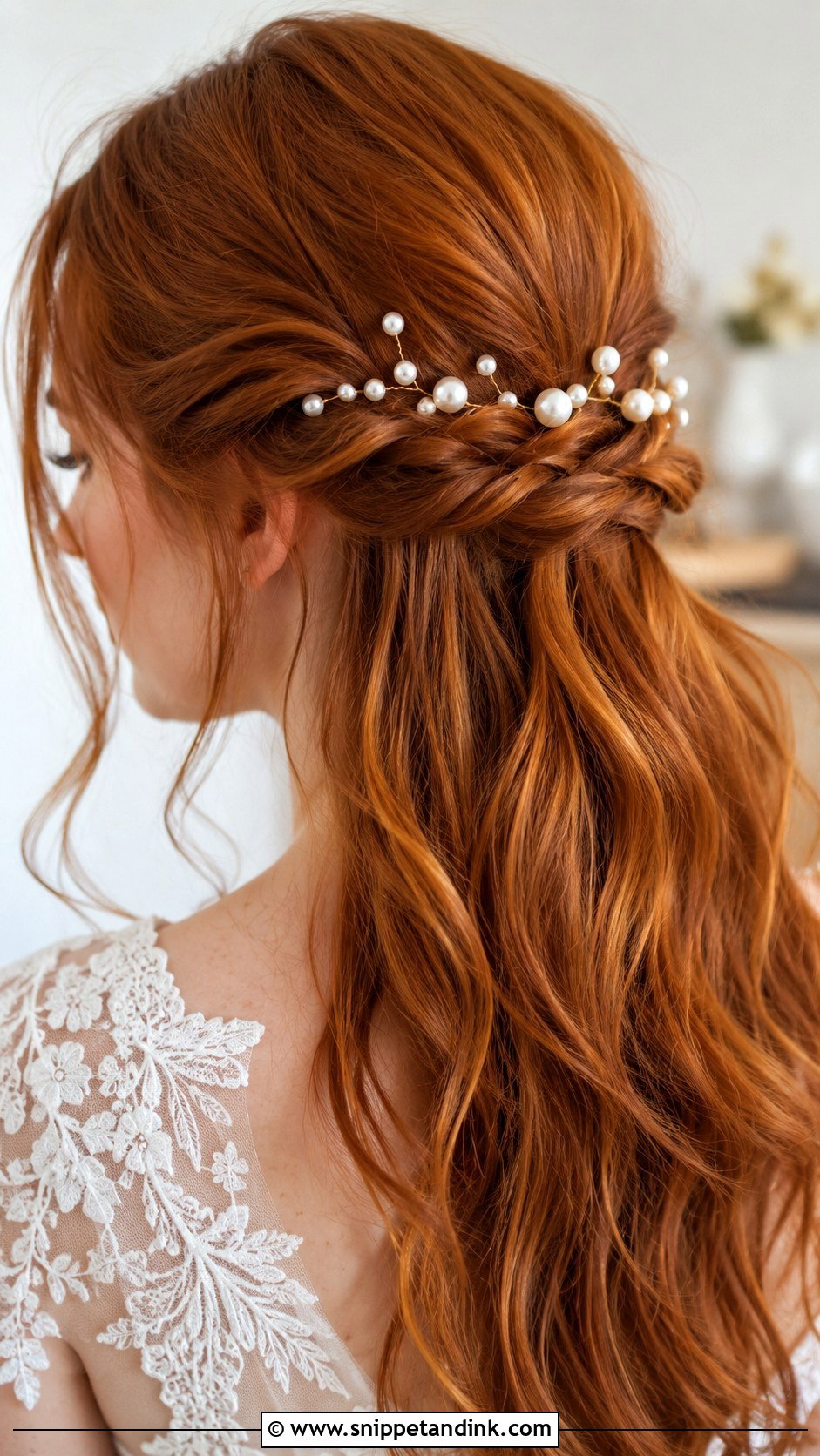 Medium Hair Bridal Pearl Hair Pins - Snippet and Ink - 20 Medium Hair Bridal Hairstyles