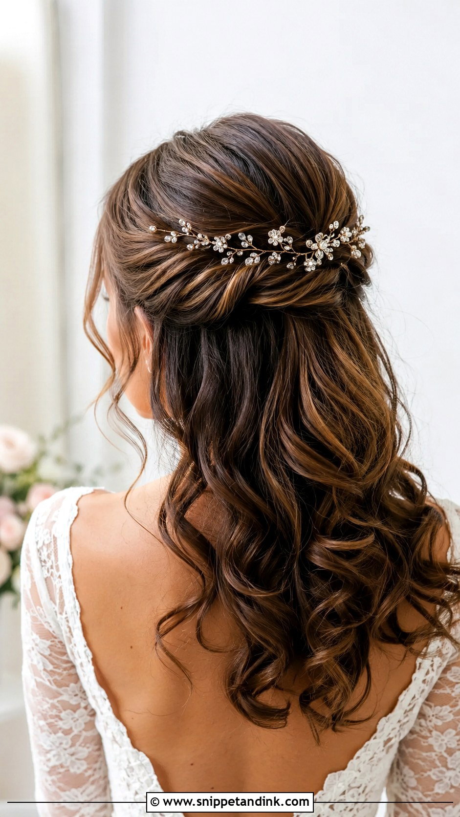 Medium Hair Bridal Twisted Half Updo - Snippet and Ink - 20 Medium Hair Bridal Hairstyles