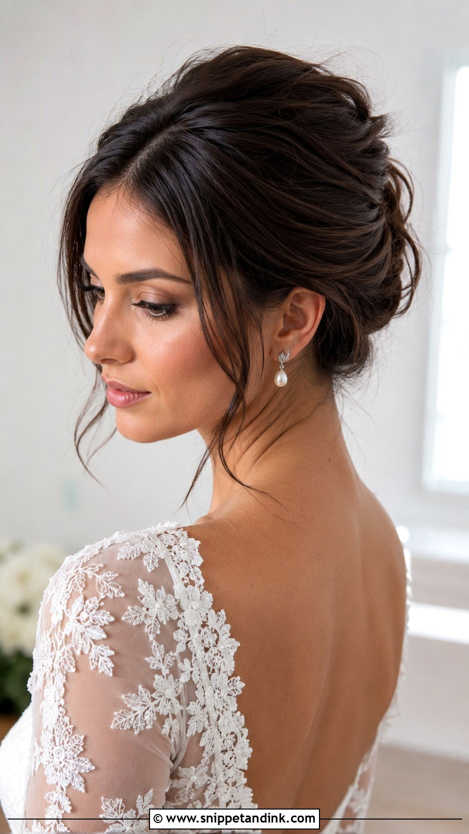 Medium Hair Bride French Twist - Snippet and Ink - 20 Medium Hair Bride Ideas