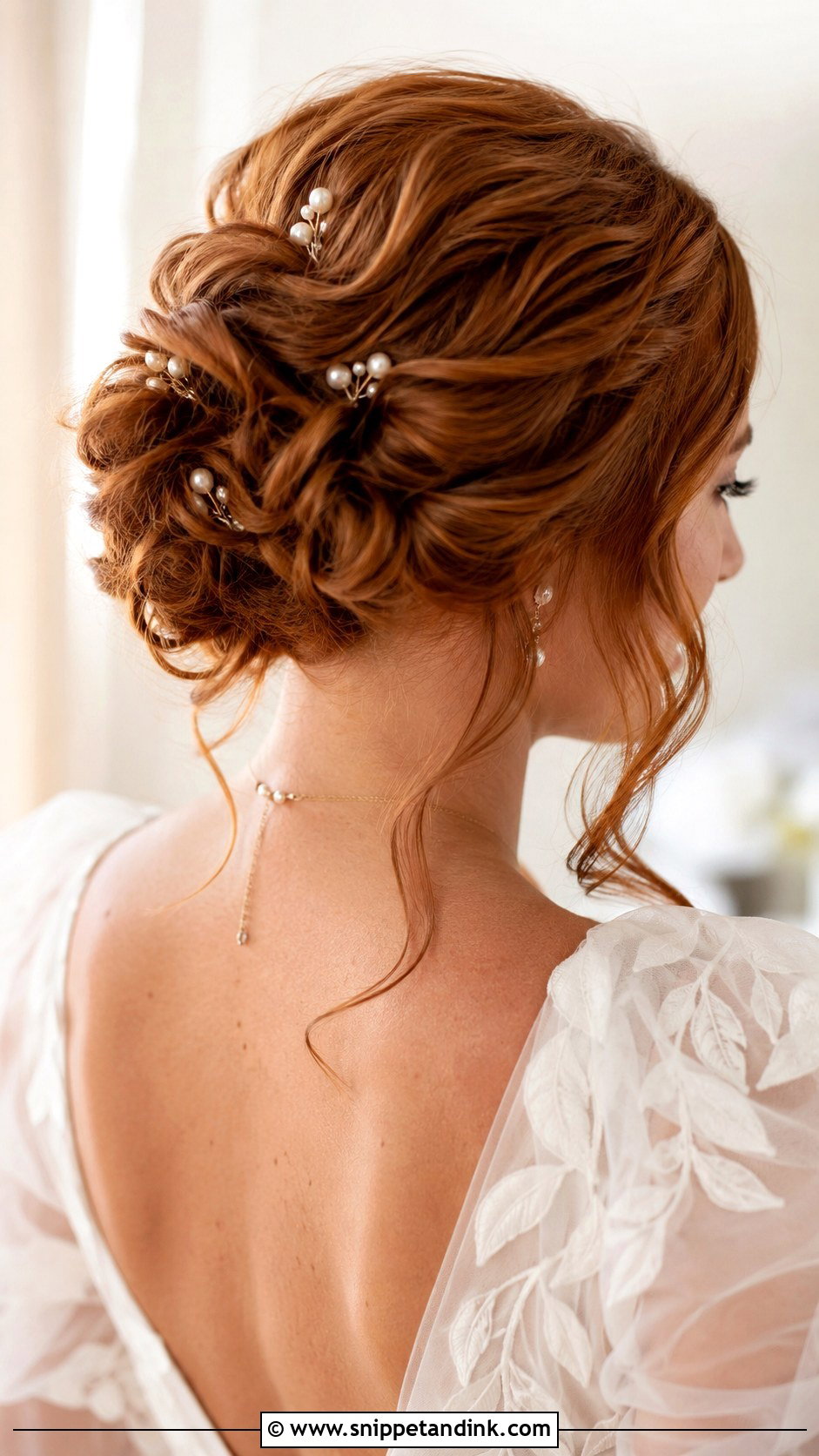 Medium Hair Bride Textured Bun - Snippet and Ink - 20 Medium Hair Bride Ideas