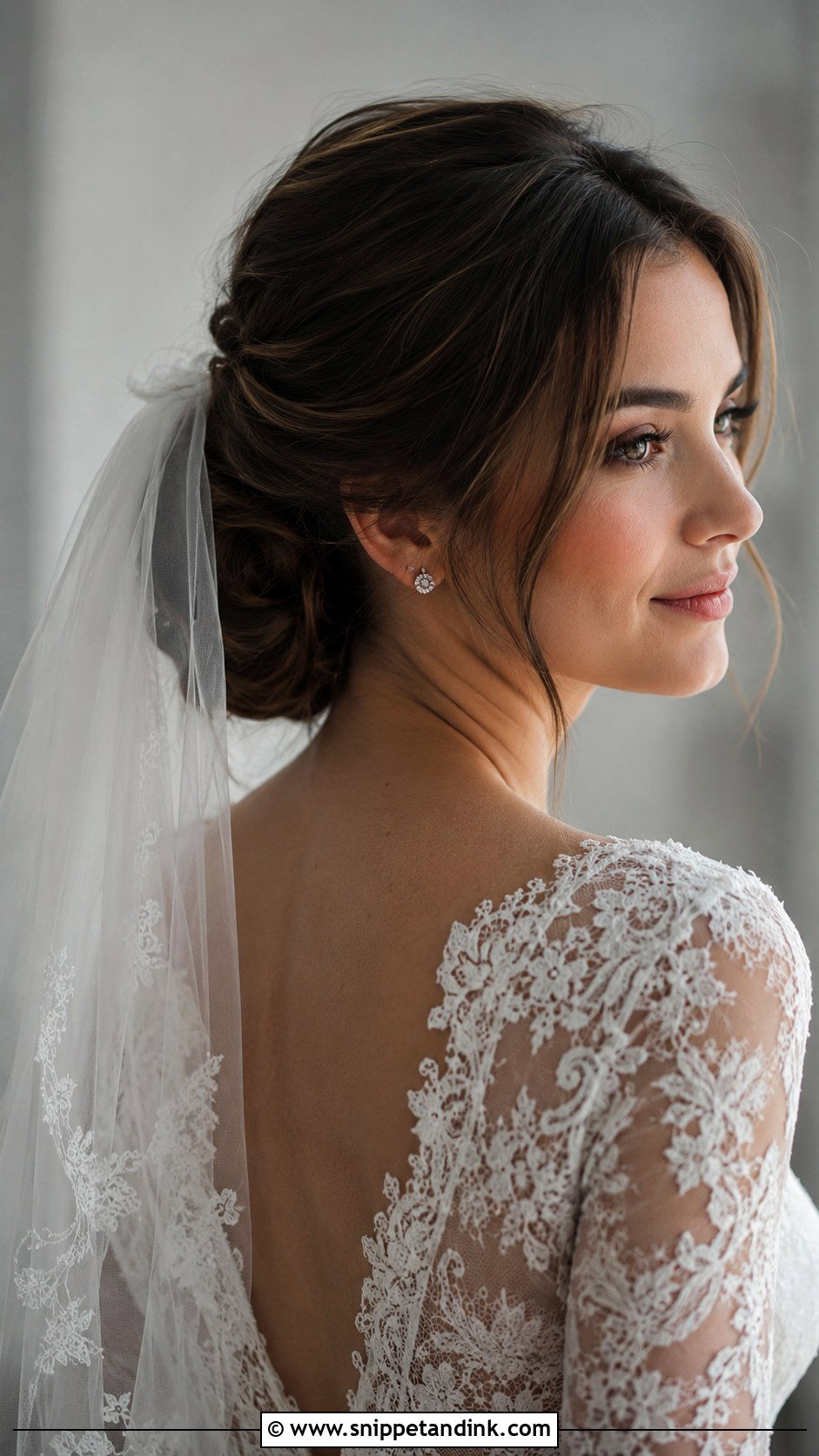 Medium Hair Bride Veil Hairstyle - Snippet and Ink - 20 Medium Hair Bride Ideas