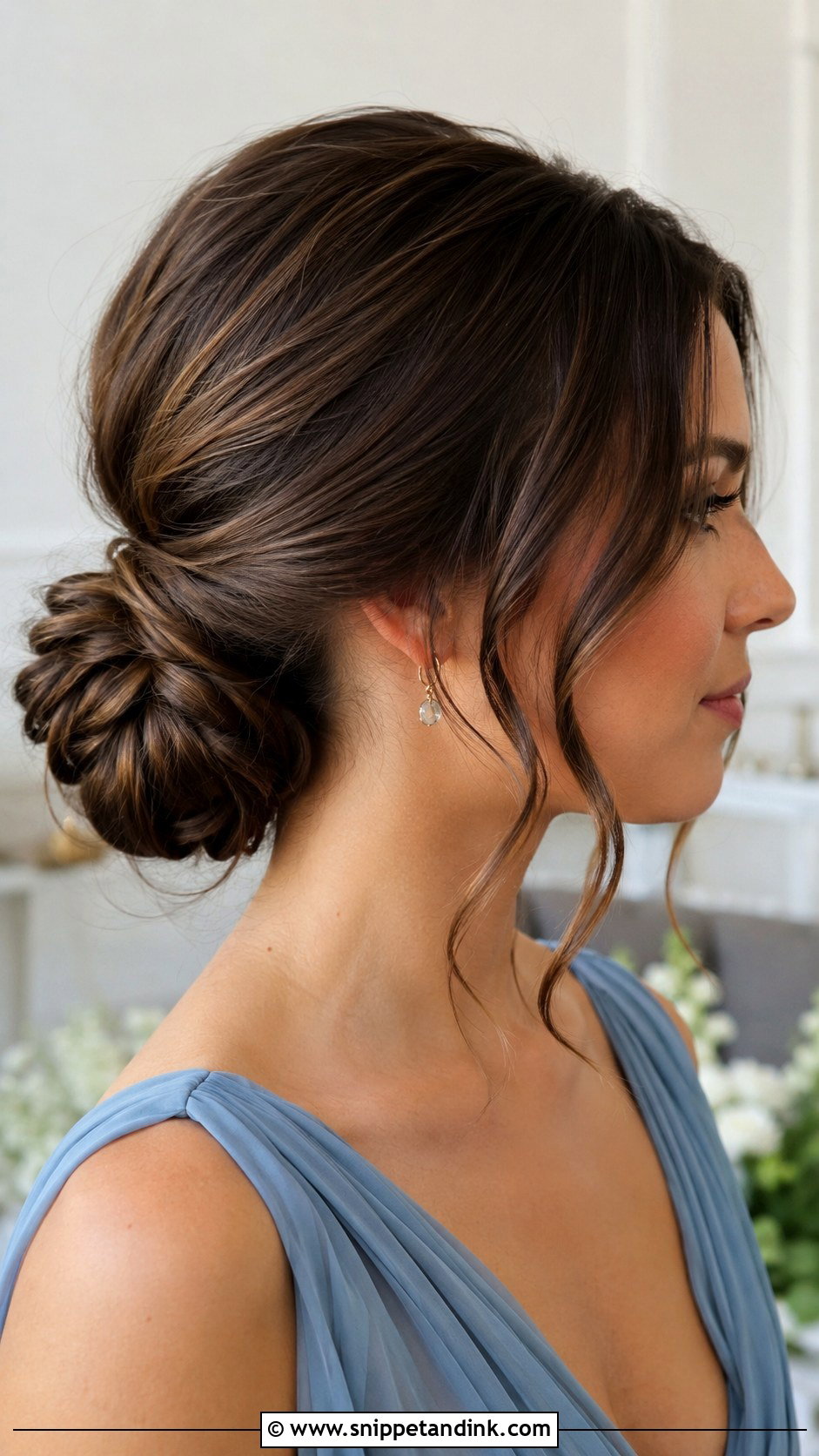 Medium Hair Bridesmaid Low Bun - Snippet and Ink - 20 Medium Hair Bridesmaid Hairstyles