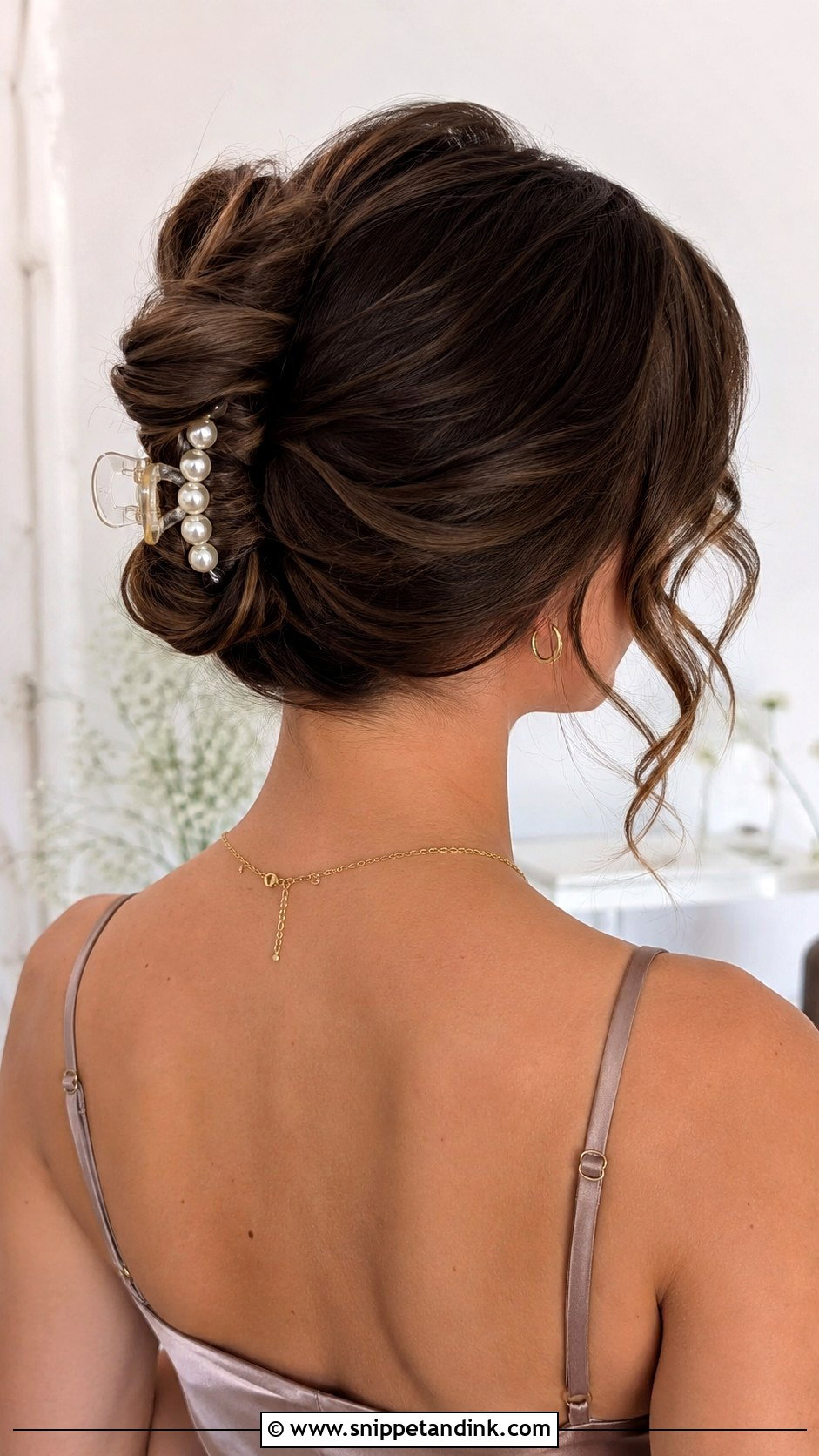Medium Hair Claw Clip Updo Wedding Guest - Snippet and Ink - 15 Medium Hair Wedding Guest Ideas