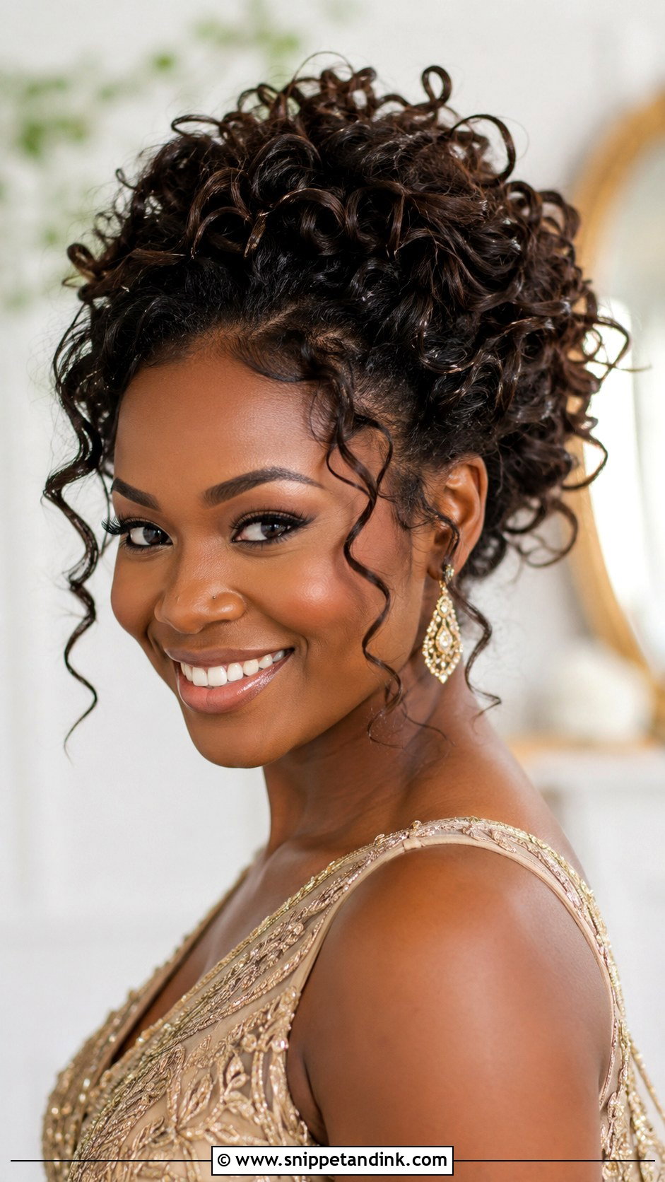 Medium Hair Curly Updo Wedding Guest - Snippet and Ink - 20 Medium Hair Styles Wedding Guest