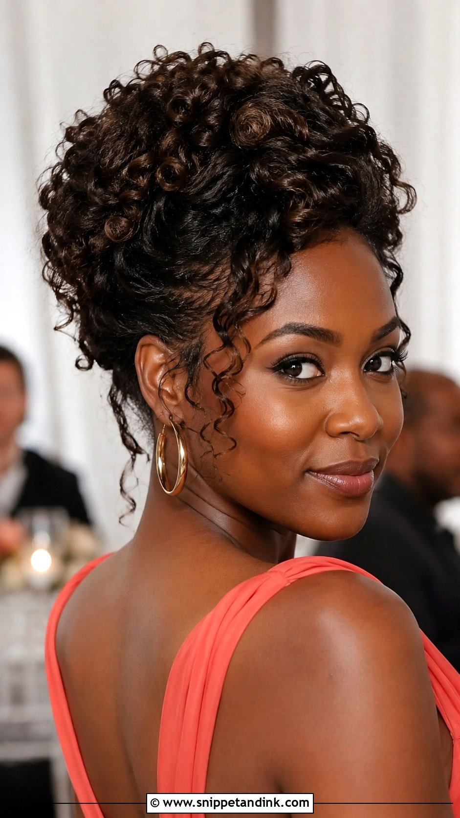 Medium Hair Curly Updo Wedding Guest - Snippet and Ink - 15 Medium Hair Wedding Guest Ideas