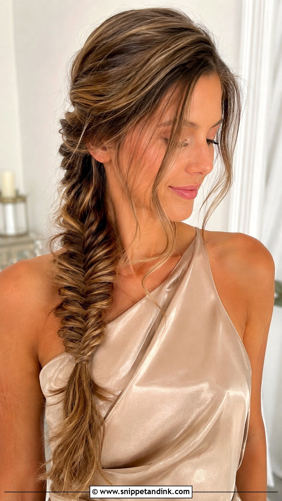 Medium Hair Fishtail Braid Wedding Guest - Snippet and Ink - 20 Medium Hair Styles Wedding Guest