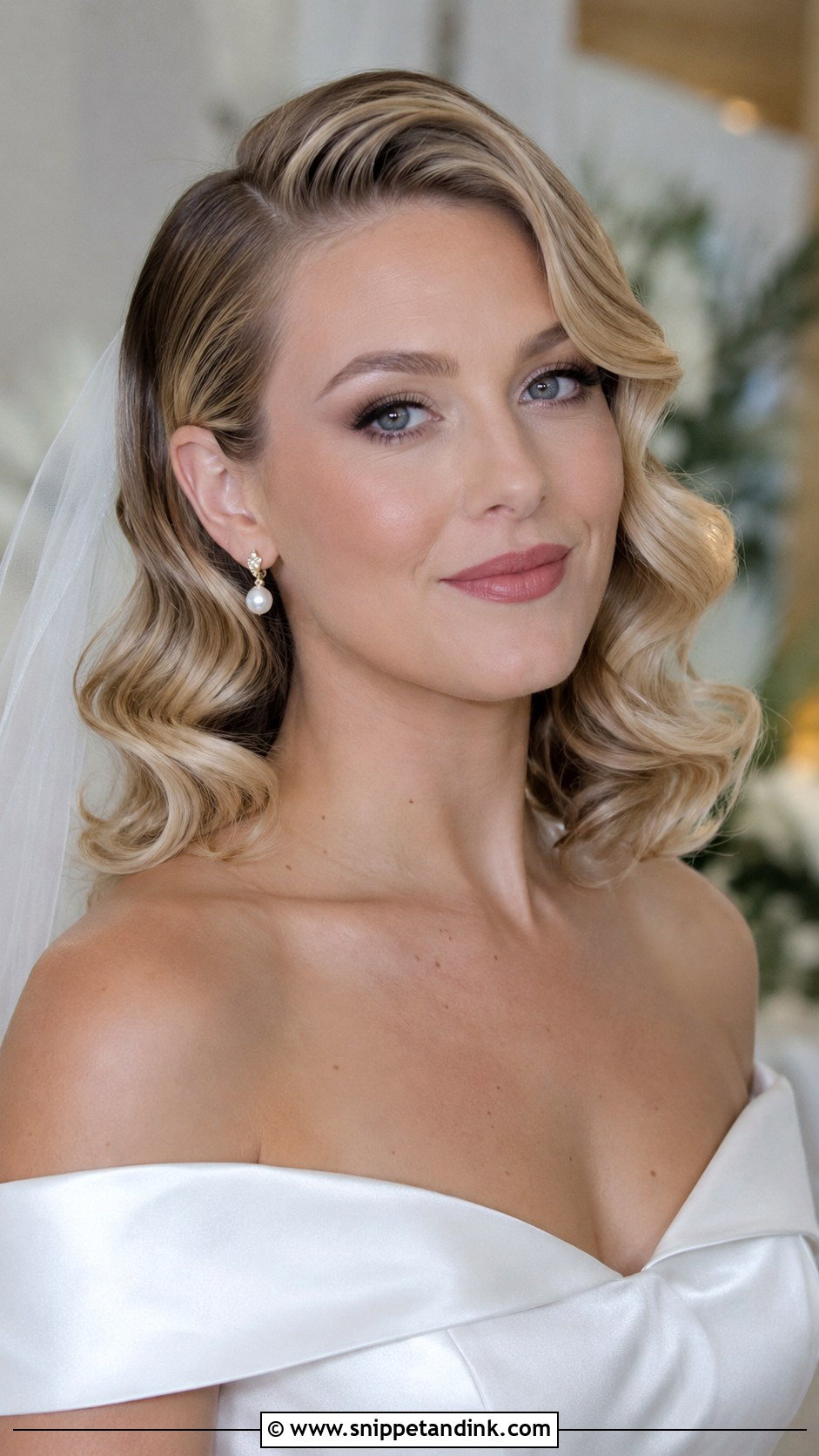 Medium Hair Hollywood Waves - Snippet and Ink - 20 Medium Hair Bridal Waves