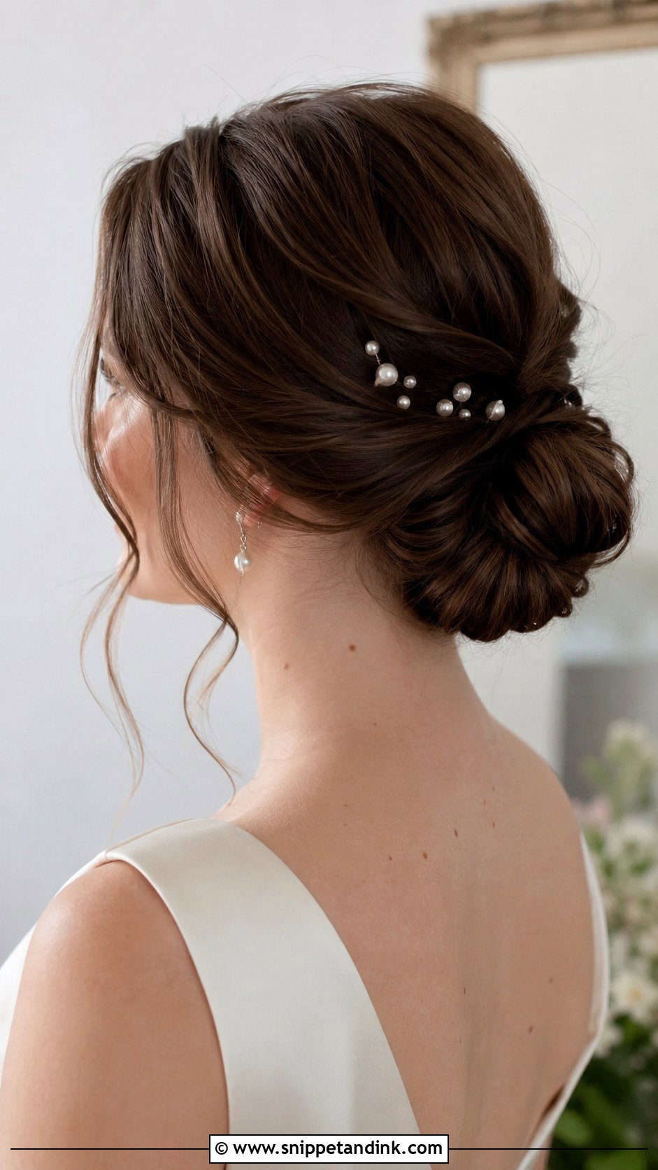 Medium Hair Low Bun Wedding Hairstyle - Snippet and Ink - 20 Medium Hair Styles for Wedding