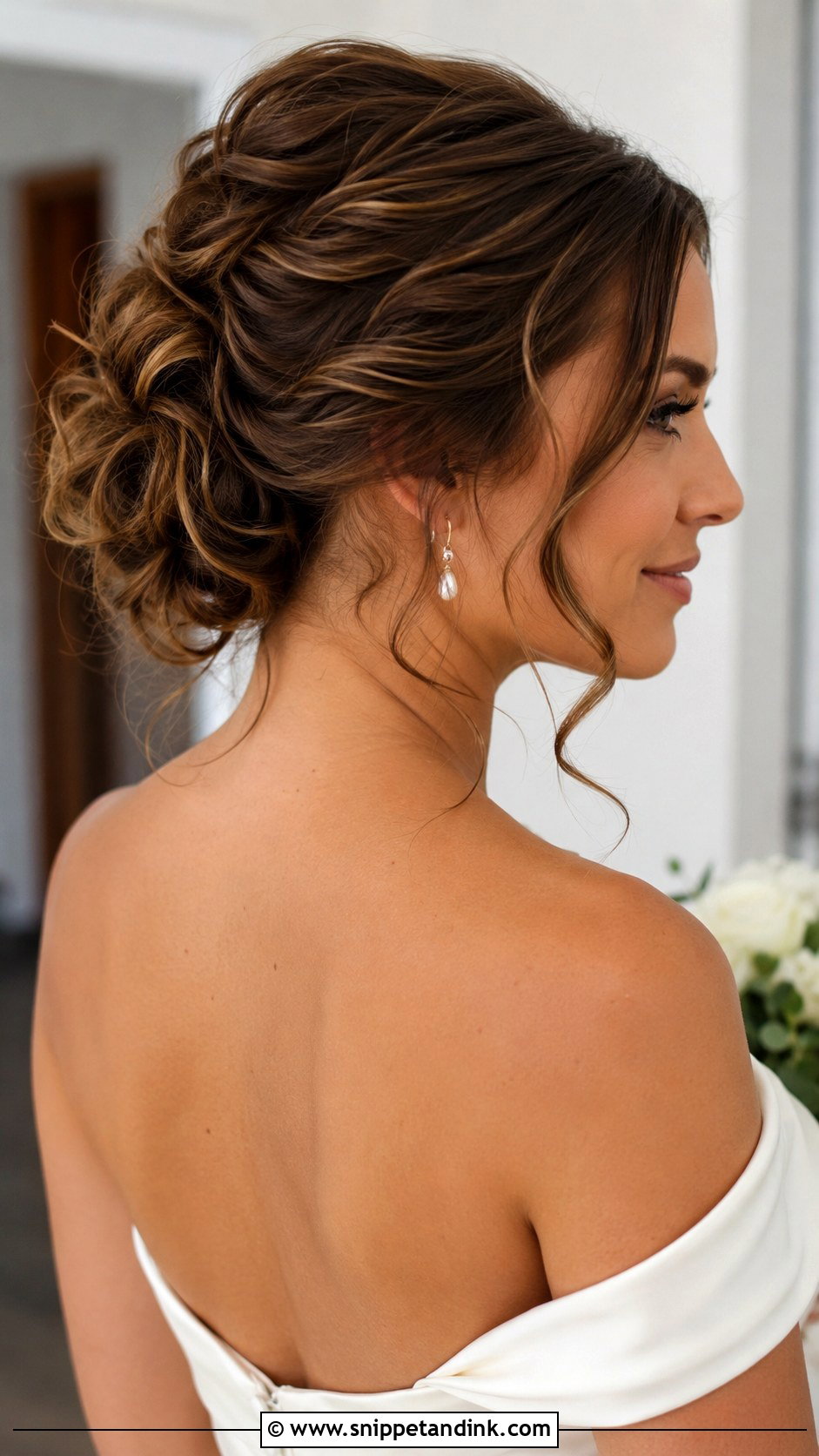 Medium Hair Textured Updo Wedding Hairstyle - Snippet and Ink - 20 Medium Hair Styles for Wedding