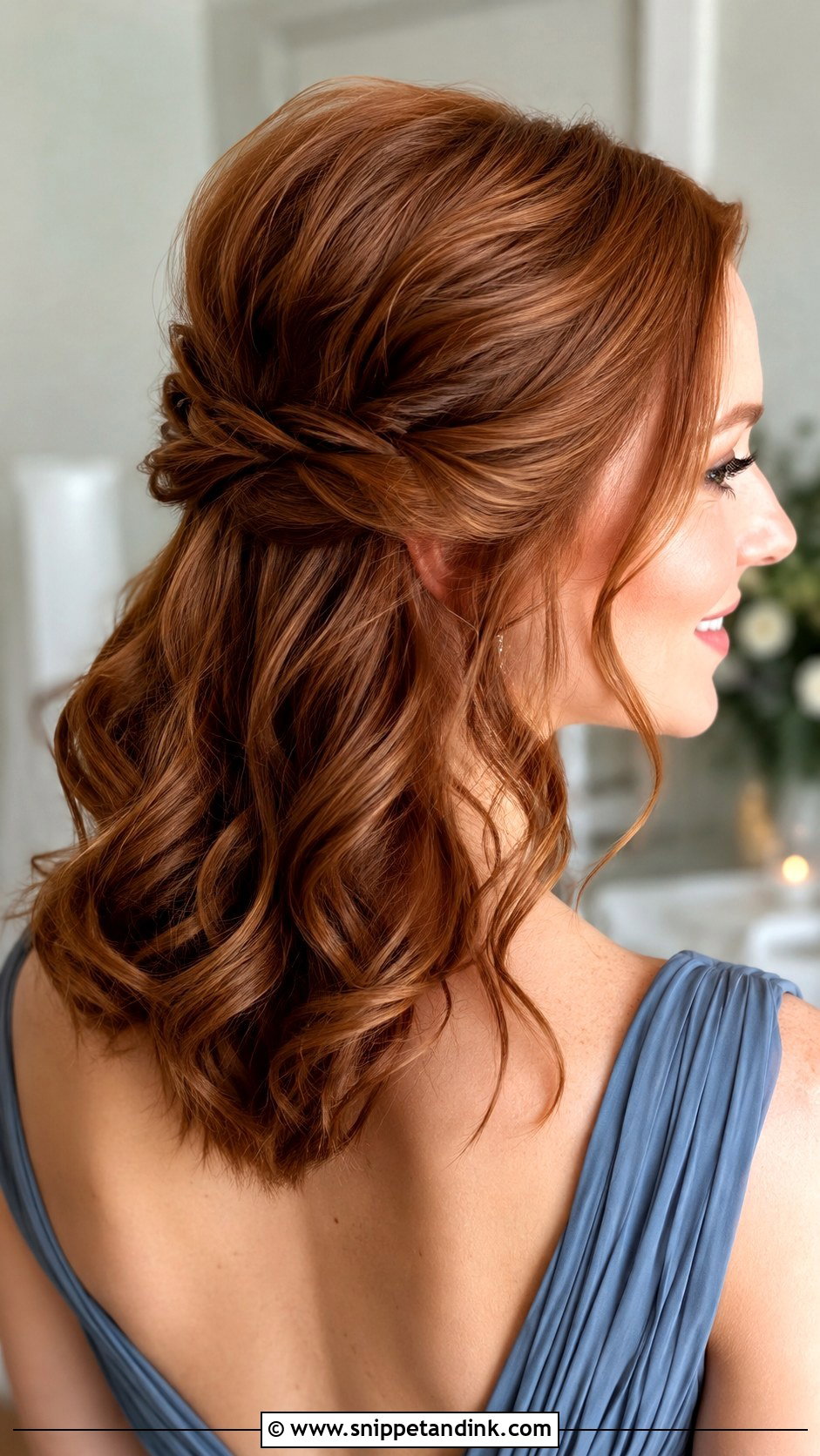 Medium Hair Twisted Half Up Wedding Guest - Snippet and Ink - 20 Medium Hair Styles Wedding Guest