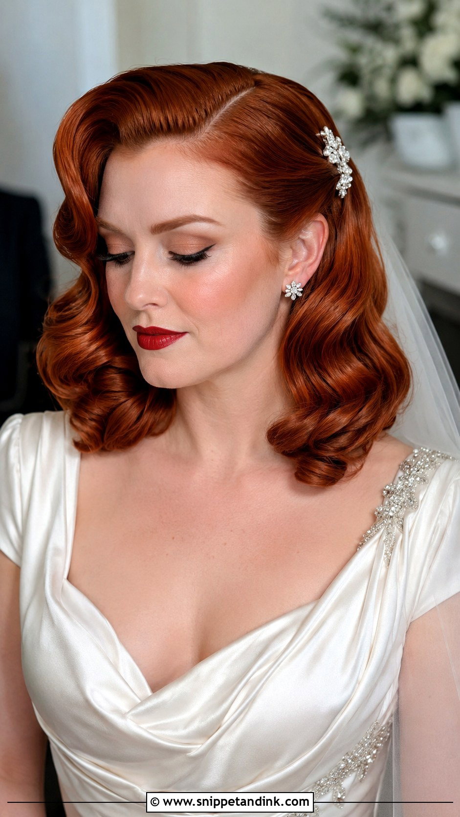 Medium Hair Vintage Curls Wedding Hairstyle - Snippet and Ink - 20 Medium Hair Styles for Wedding