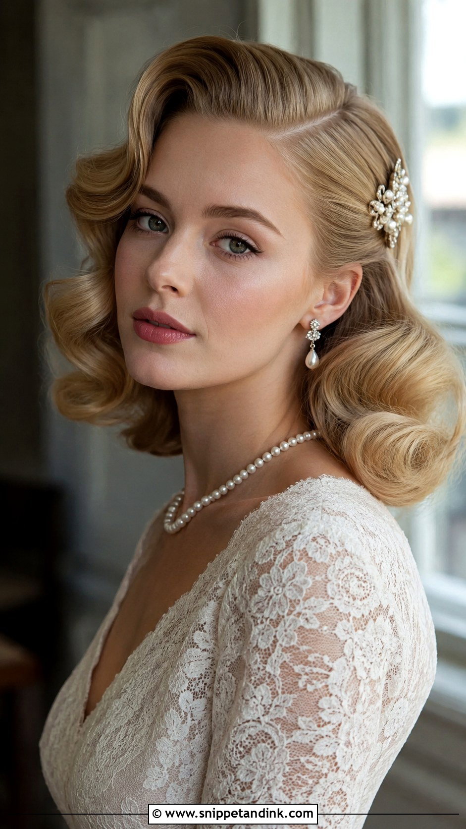 Medium Hair Vintage Waves - Snippet and Ink - 20 Medium Hair Bridal Waves
