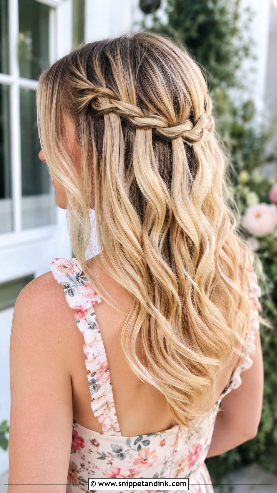 Medium Hair Waterfall Braid Wedding Guest - Snippet and Ink - 20 Medium Hair Styles Wedding Guest