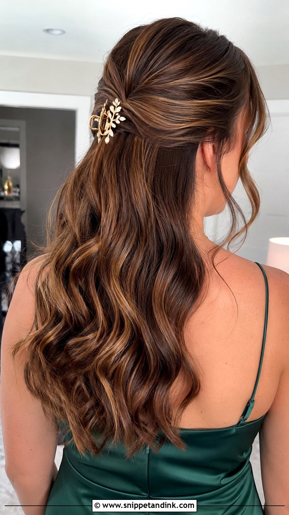 Medium Half Up Half Down Bridesmaid Hair With A Clip - Snippet and Ink - 20 Bridesmaid Hairstyles Half Up Half Down Medium