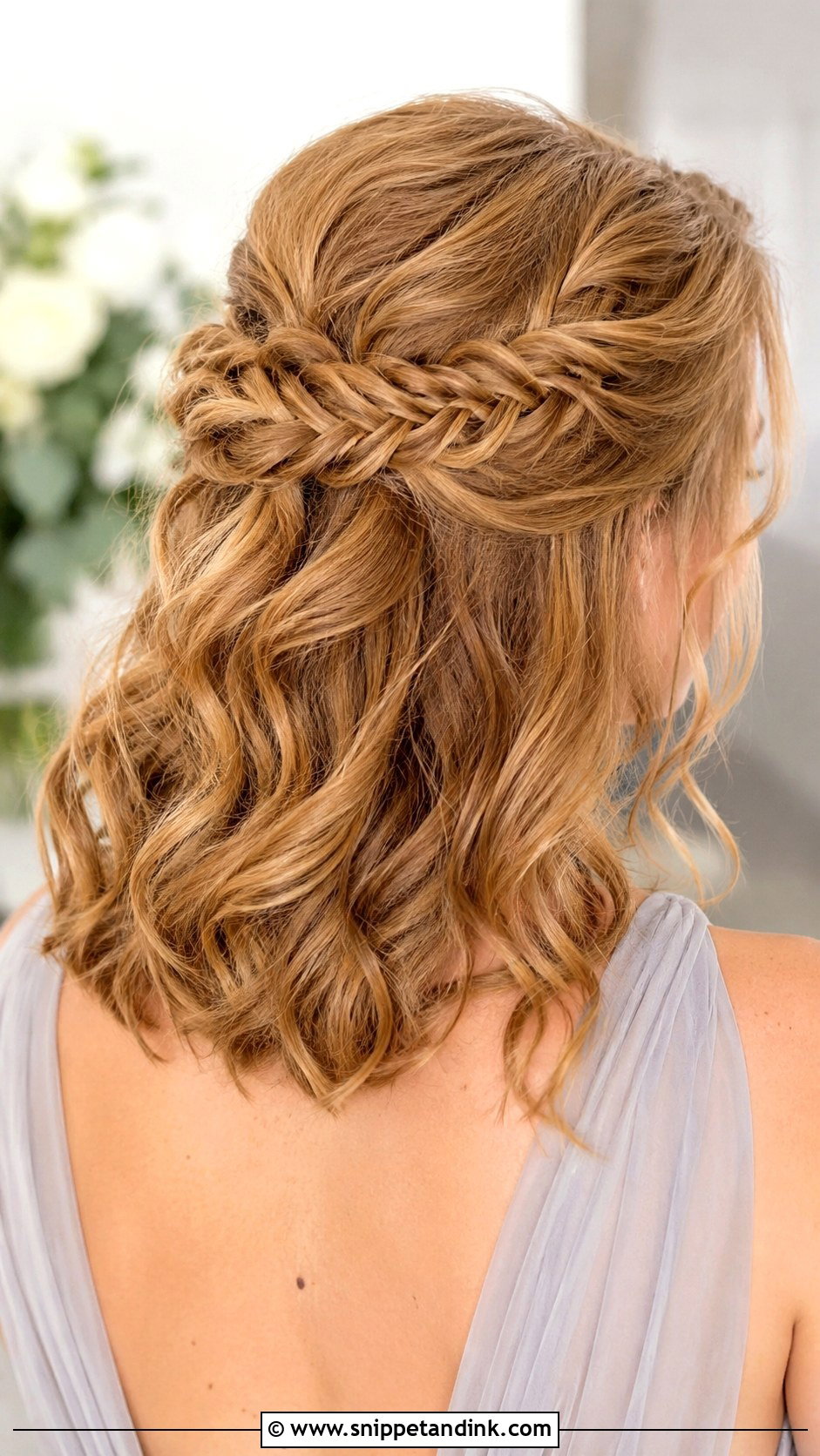 Medium Half Up Half Down Bridesmaid Hair With A Fishtail Braid - Snippet and Ink - 20 Bridesmaid Hairstyles Half Up Half Down Medium