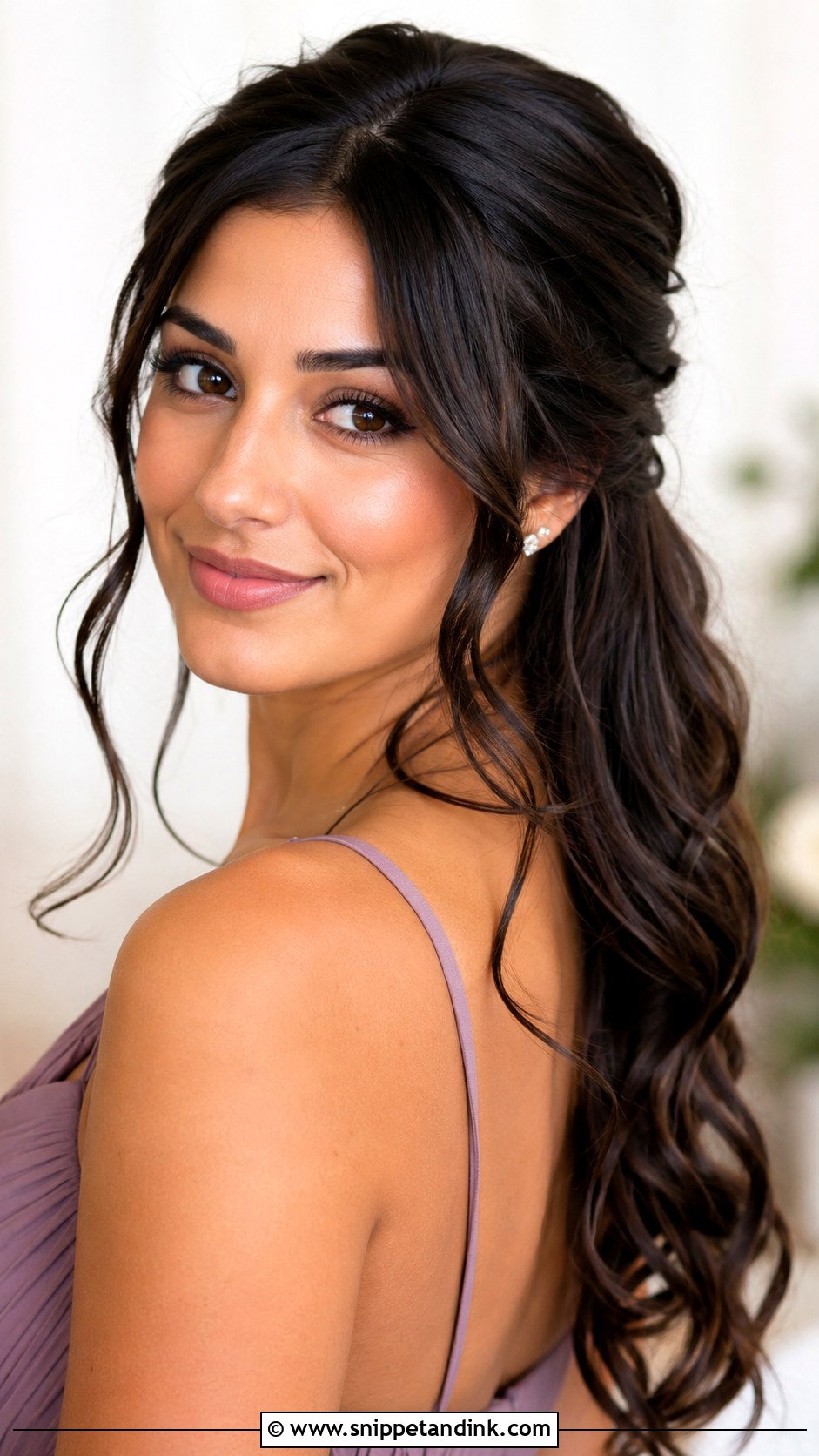 Medium Half Up Half Down Bridesmaid Hair With Face Framing Pieces - Snippet and Ink - 20 Bridesmaid Hairstyles Half Up Half Down Medium