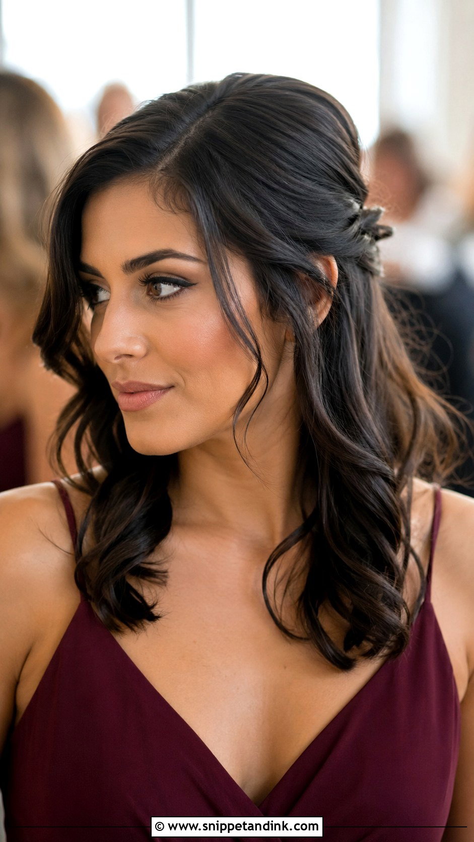 Medium Half Up Half Down Bridesmaid Hair With Side Part - Snippet and Ink - 20 Bridesmaid Hairstyles Half Up Half Down Medium