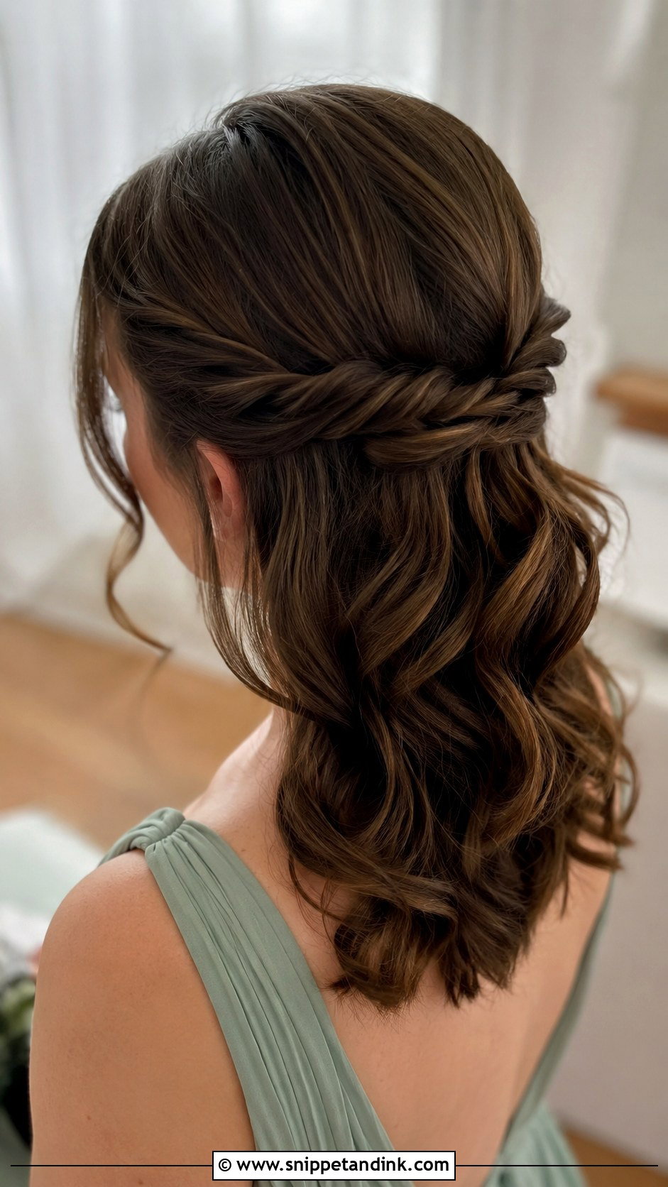 Medium Half Up Half Down Bridesmaid Hair With Simple Twist - Snippet and Ink - 20 Bridesmaid Hairstyles Half Up Half Down Medium