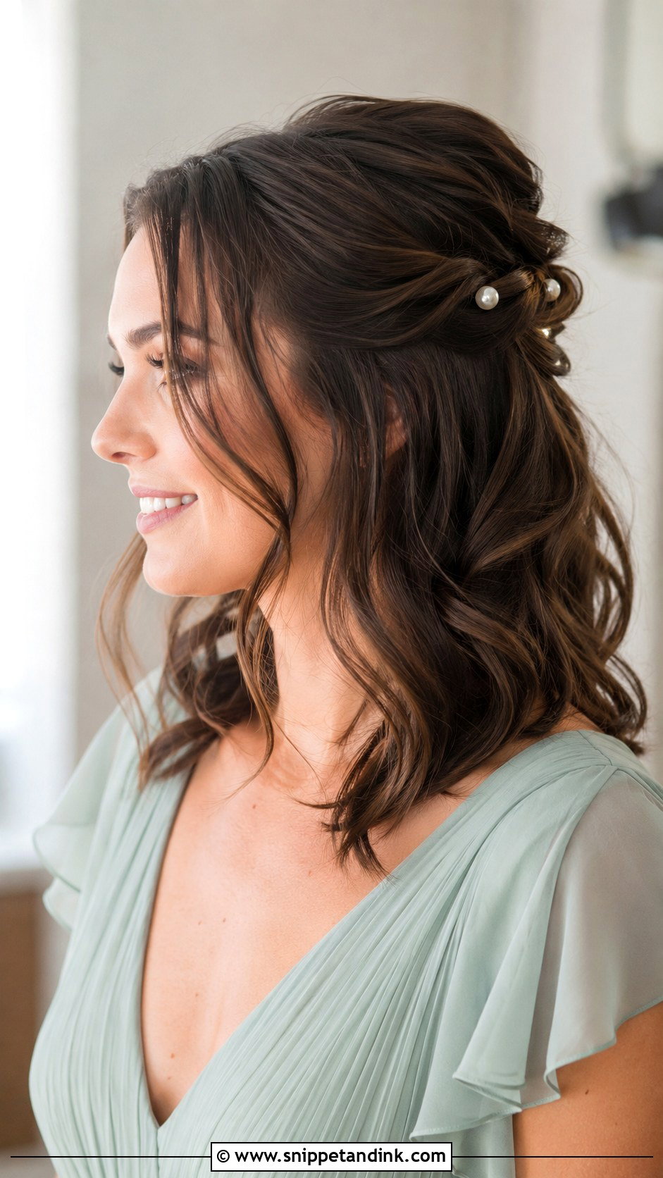 Medium Half Up Wedding Guest Hair - Snippet and Ink - 20 Easy Medium Wedding Guest Hair Ideas