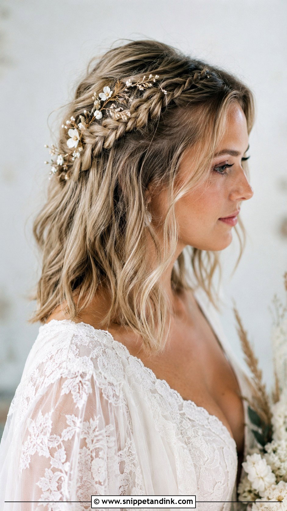 Medium Length Boho Wedding Hair - Snippet and Ink - 15 Hair Styles for Medium Length for Wedding