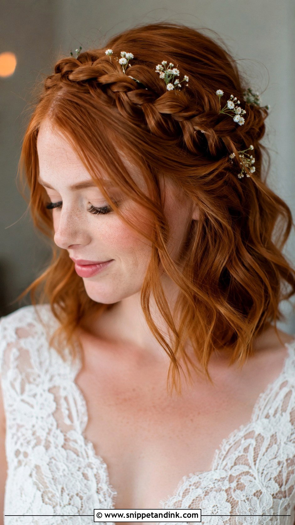 Medium Length Braided Crown Wedding Hair - Snippet and Ink - 15 Hair Styles for Medium Length for Wedding