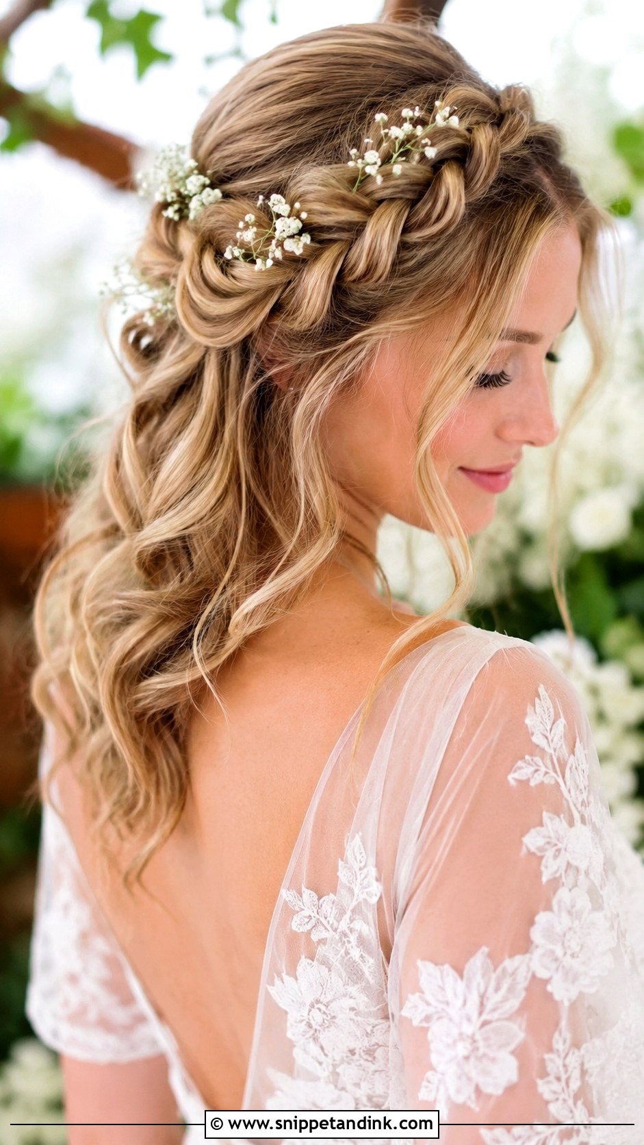 Medium Length Bridal Braided Crown - Snippet and Ink - 15 Simple Bridal Hair Medium Length Ideas