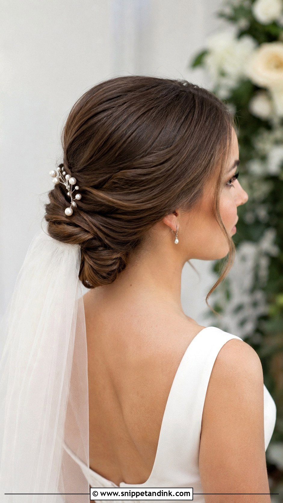 Medium Length Bridal Chignon - Snippet and Ink - 20 Medium Length Bride Hair Ideas