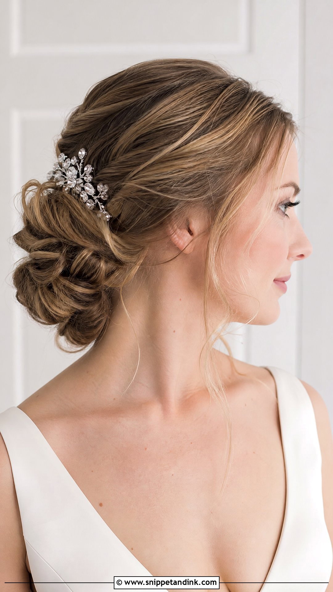 Medium Length Bridal Chignon - Snippet and Ink - 15 Bride Hairstyles for Medium Length Hair