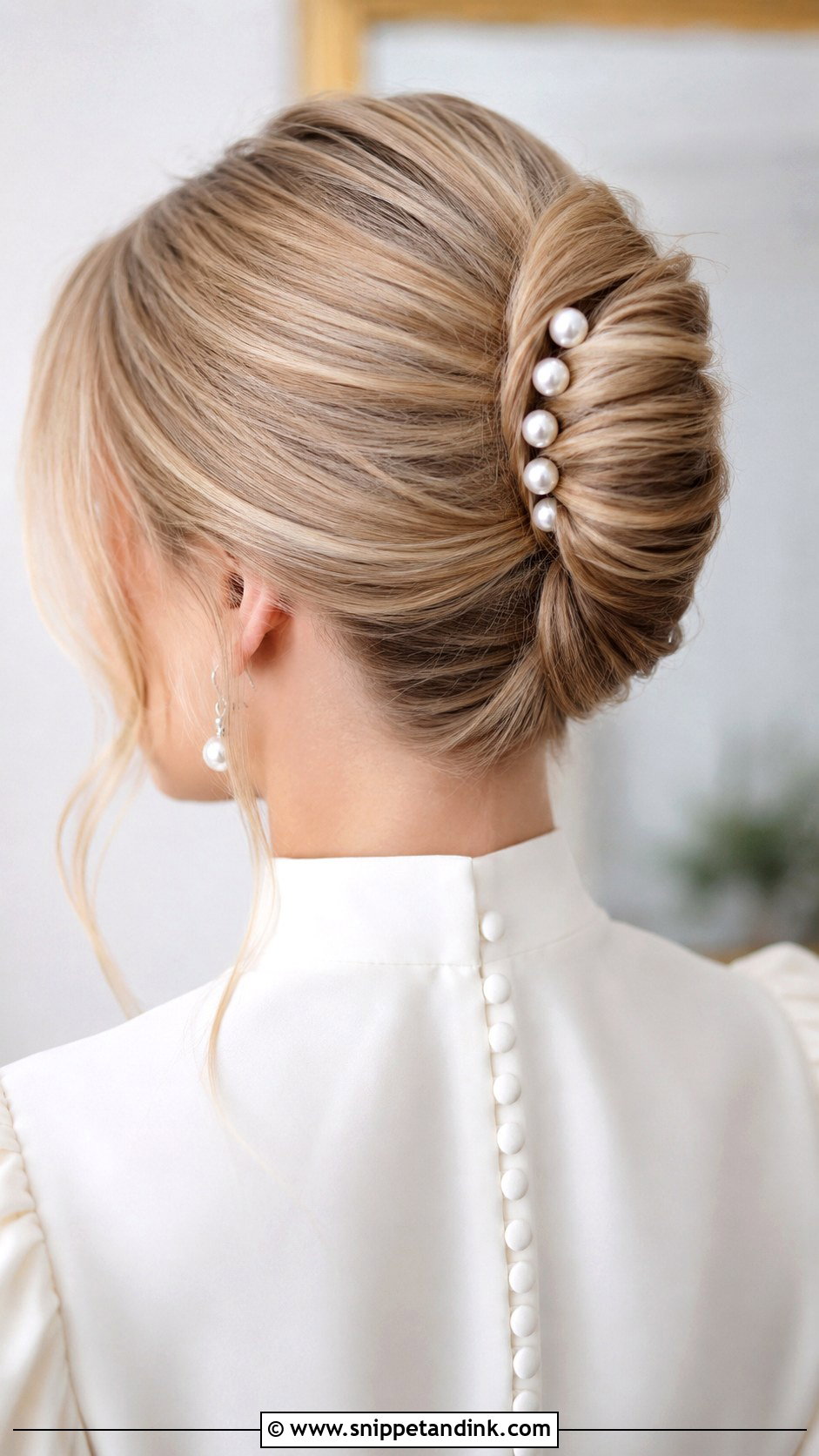 Medium Length Bridal French Twist - Snippet and Ink - 15 Simple Bridal Hair Medium Length Ideas