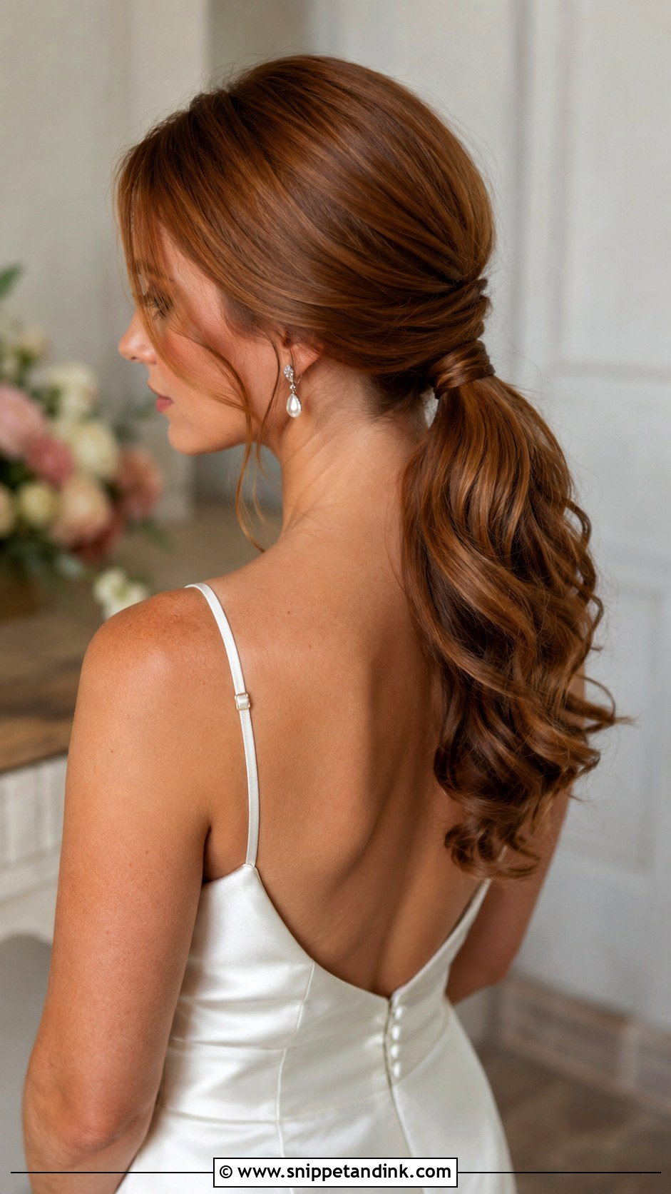 Medium Length Bridal Low Ponytail - Snippet and Ink - 15 Simple Bridal Hair Medium Length Ideas