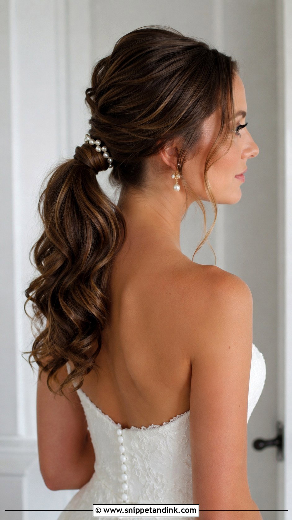 Medium Length Bridal Ponytail - Snippet and Ink - 20 Medium Length Bride Hair Ideas