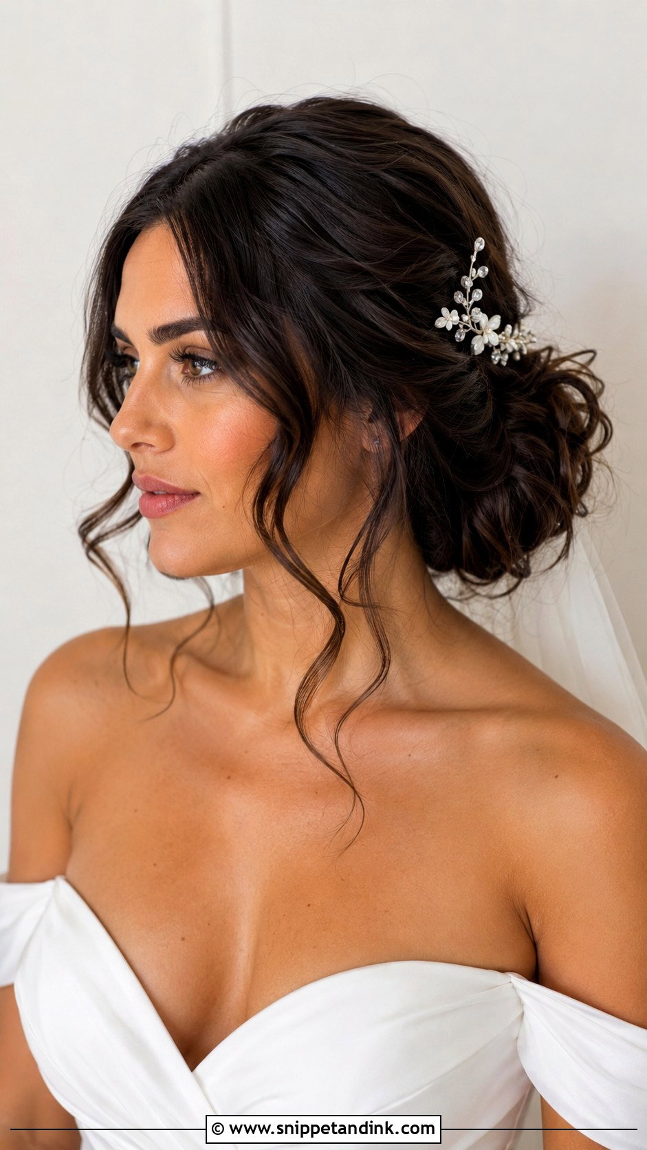 Medium Length Bridal Side Bun - Snippet and Ink - 15 Simple Bridal Hair Medium Length Ideas