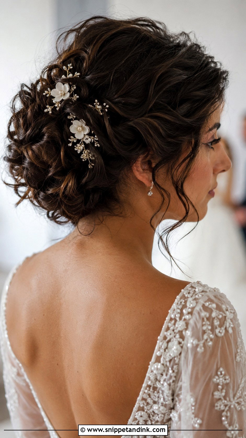 Medium Length Bridal Textured Updo - Snippet and Ink - 20 Medium Length Bride Hair Ideas