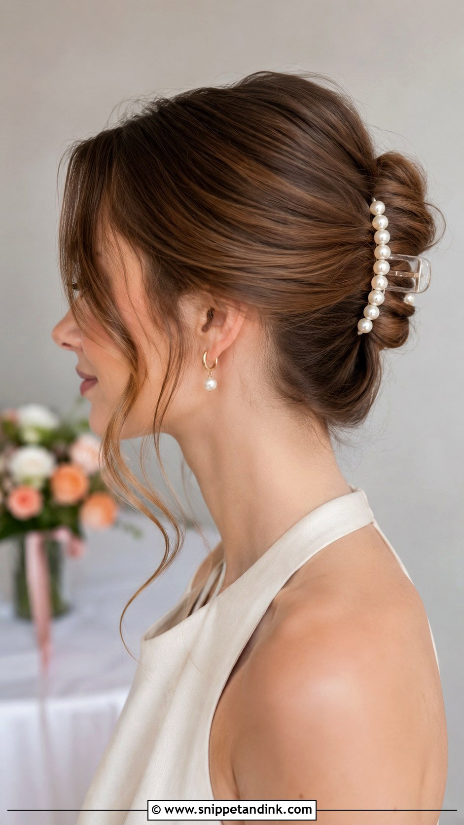 Medium Length Claw Clip Bridesmaid Hair - Snippet and Ink - 20 Simple Bridesmaid Hair Medium Length Ideas