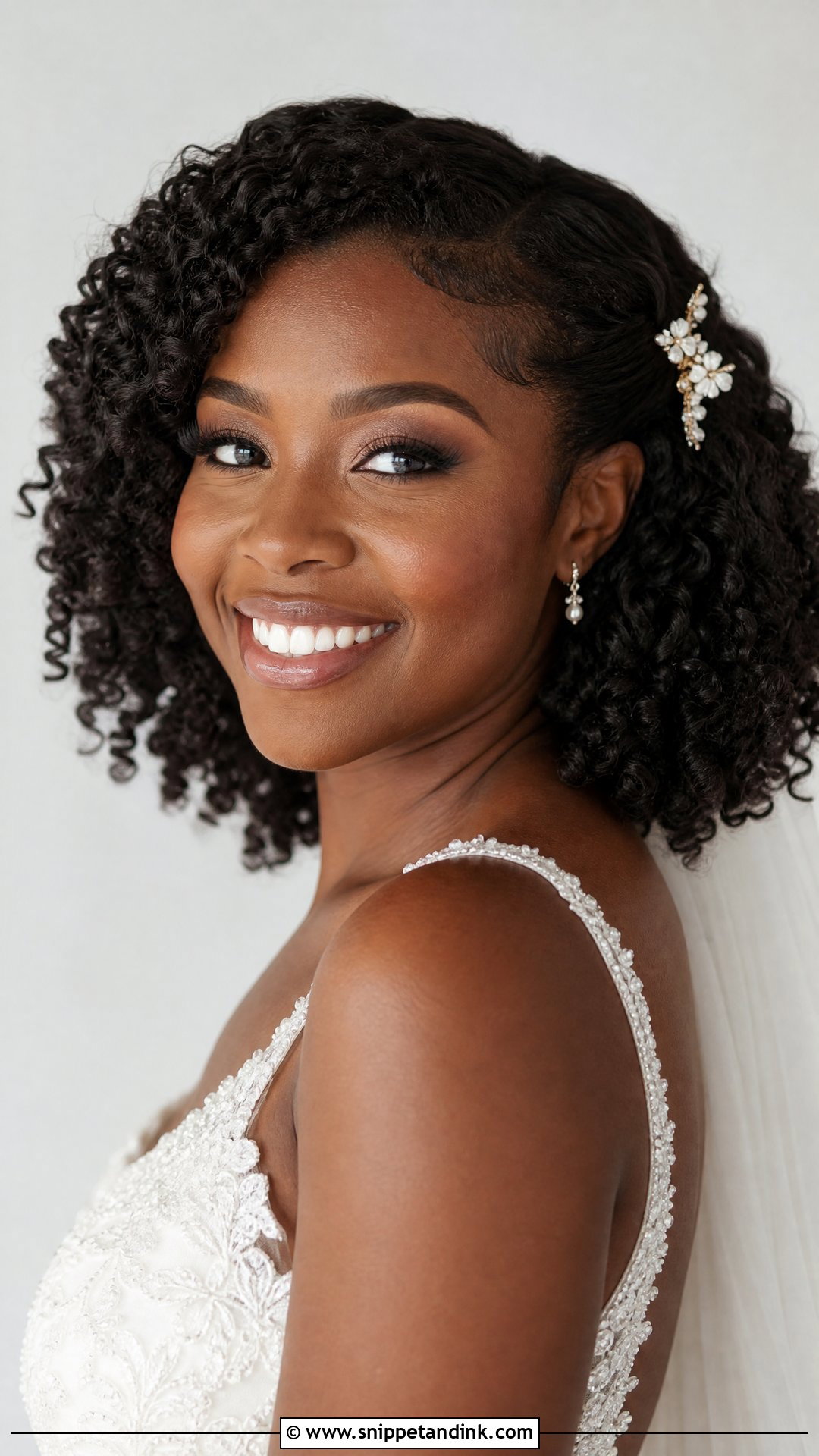 Medium Length Curly Bride Hairstyle - Snippet and Ink - 15 Bride Hairstyles for Medium Length Hair